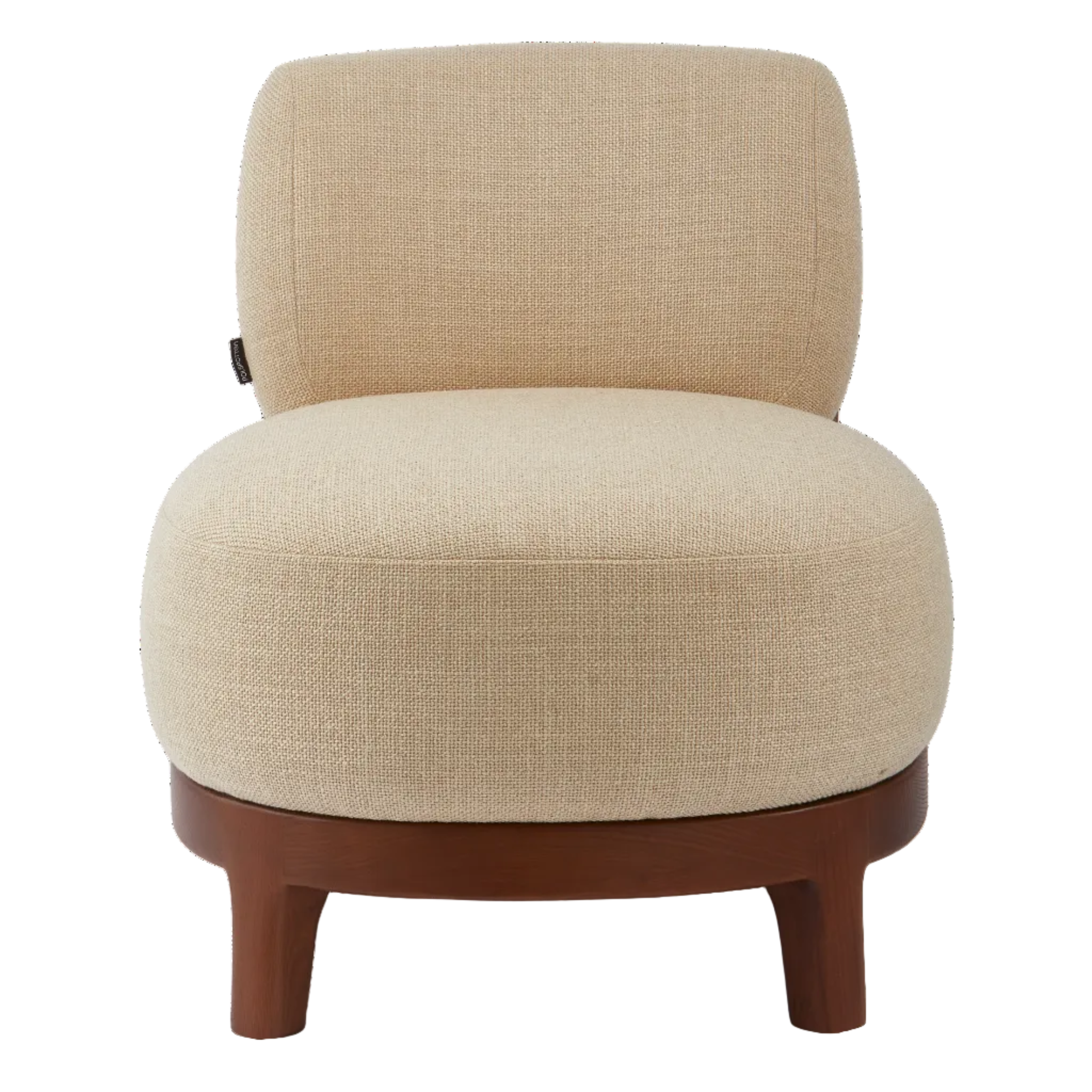 FIZZ Armchair in Beige with Wooden Base