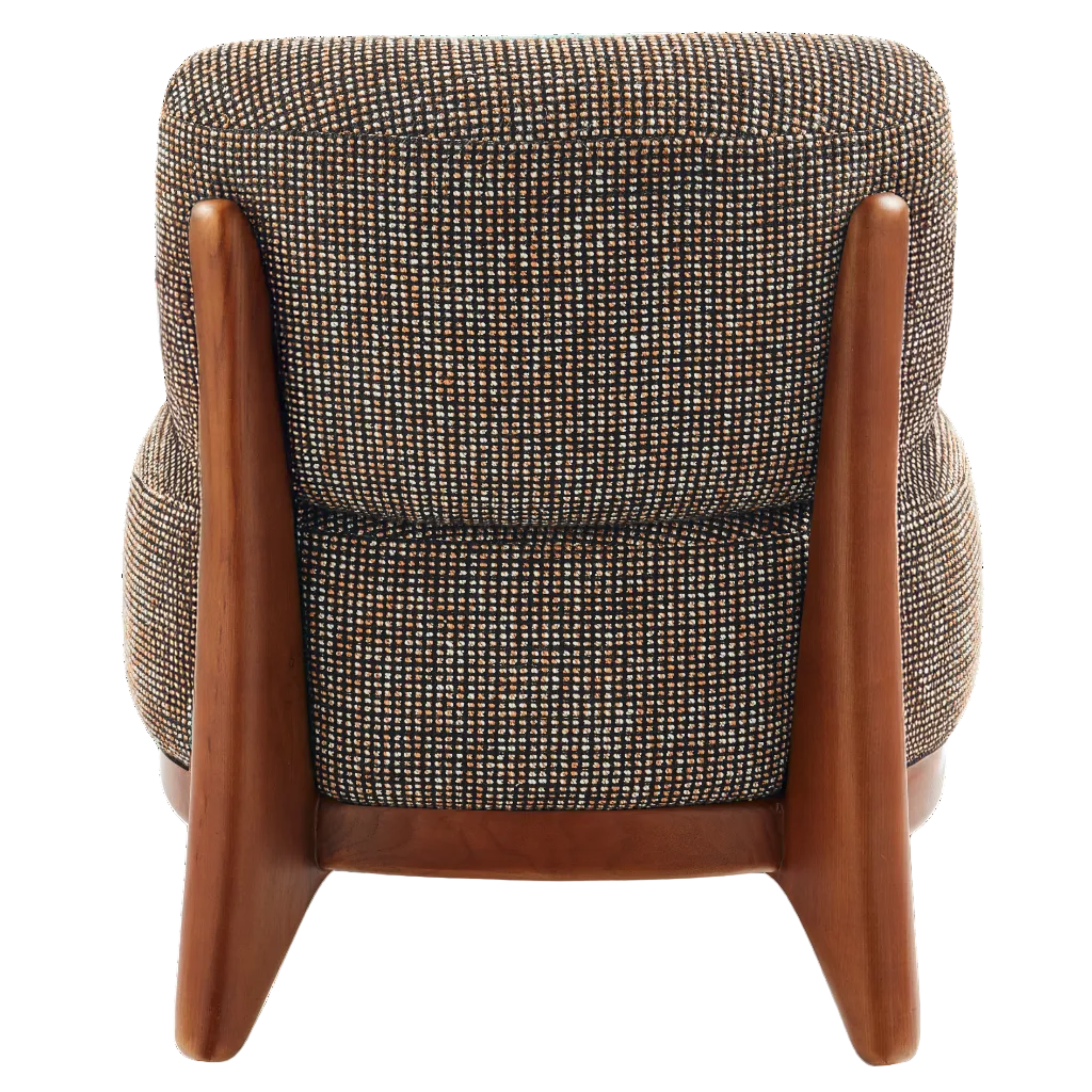 FIZZ Armchair in Dark Brown with Wooden Base