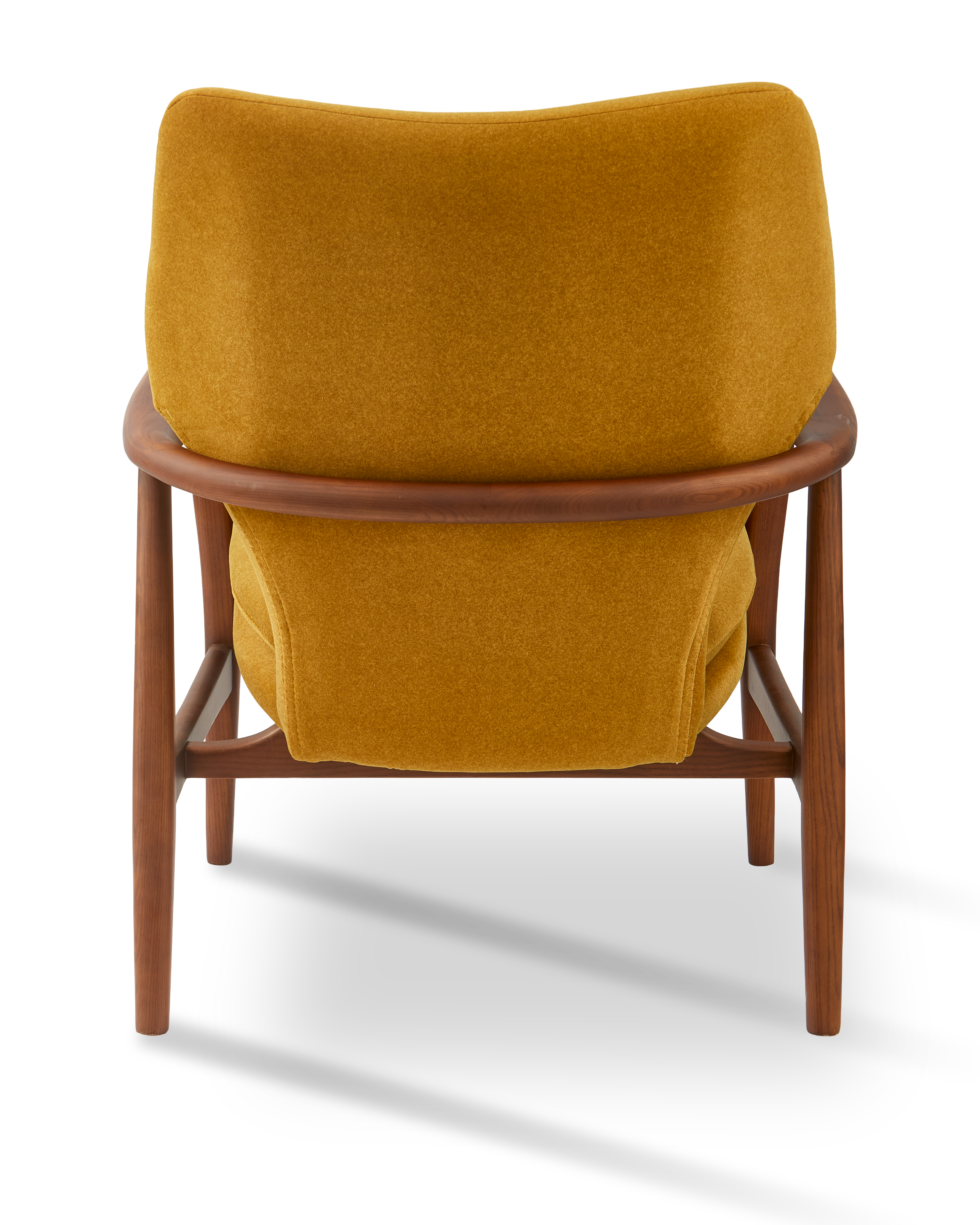 PEGGY mustard armchair with wooden base