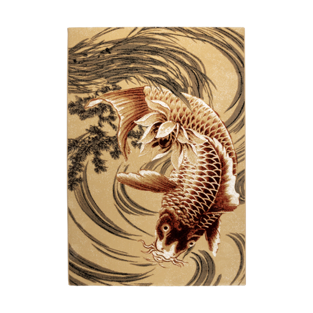 Dywan LEGEND OF KOI CARPET beżowy z brązowym