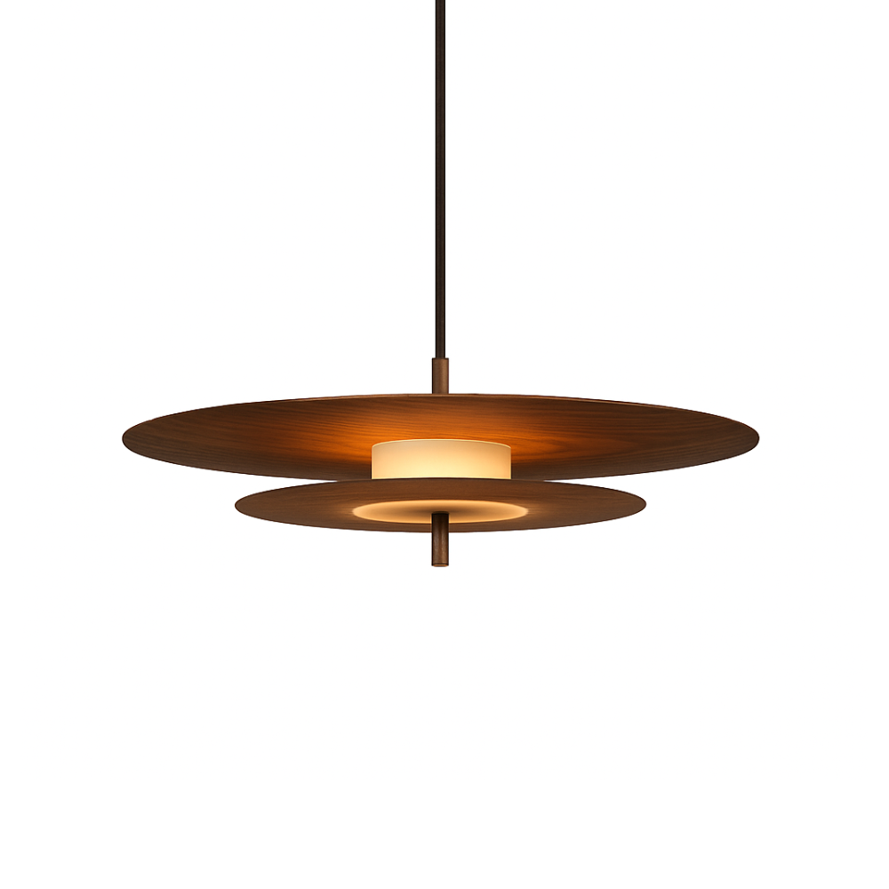Lampa wisząca AEROPLAN WOOD lite drewno orzechowe