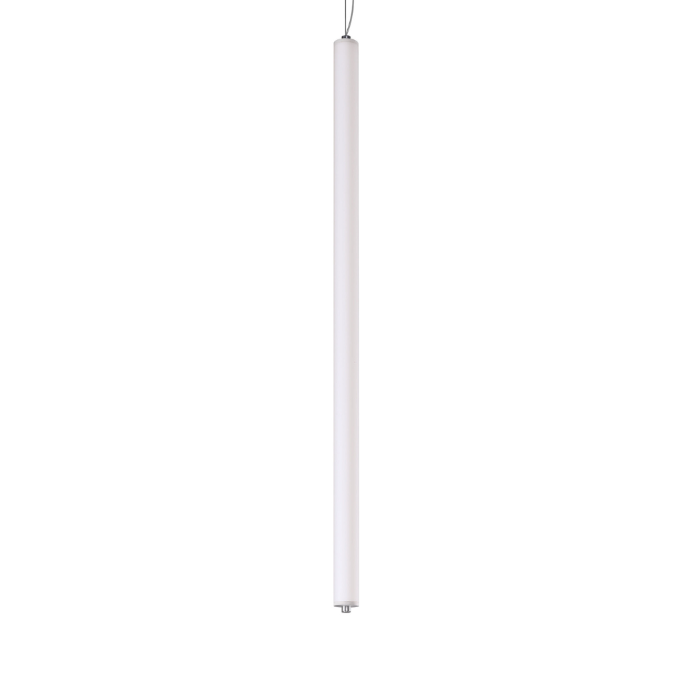 Lampa wisząca pionowa LONGA mleczny klosz z betonowym detalem
