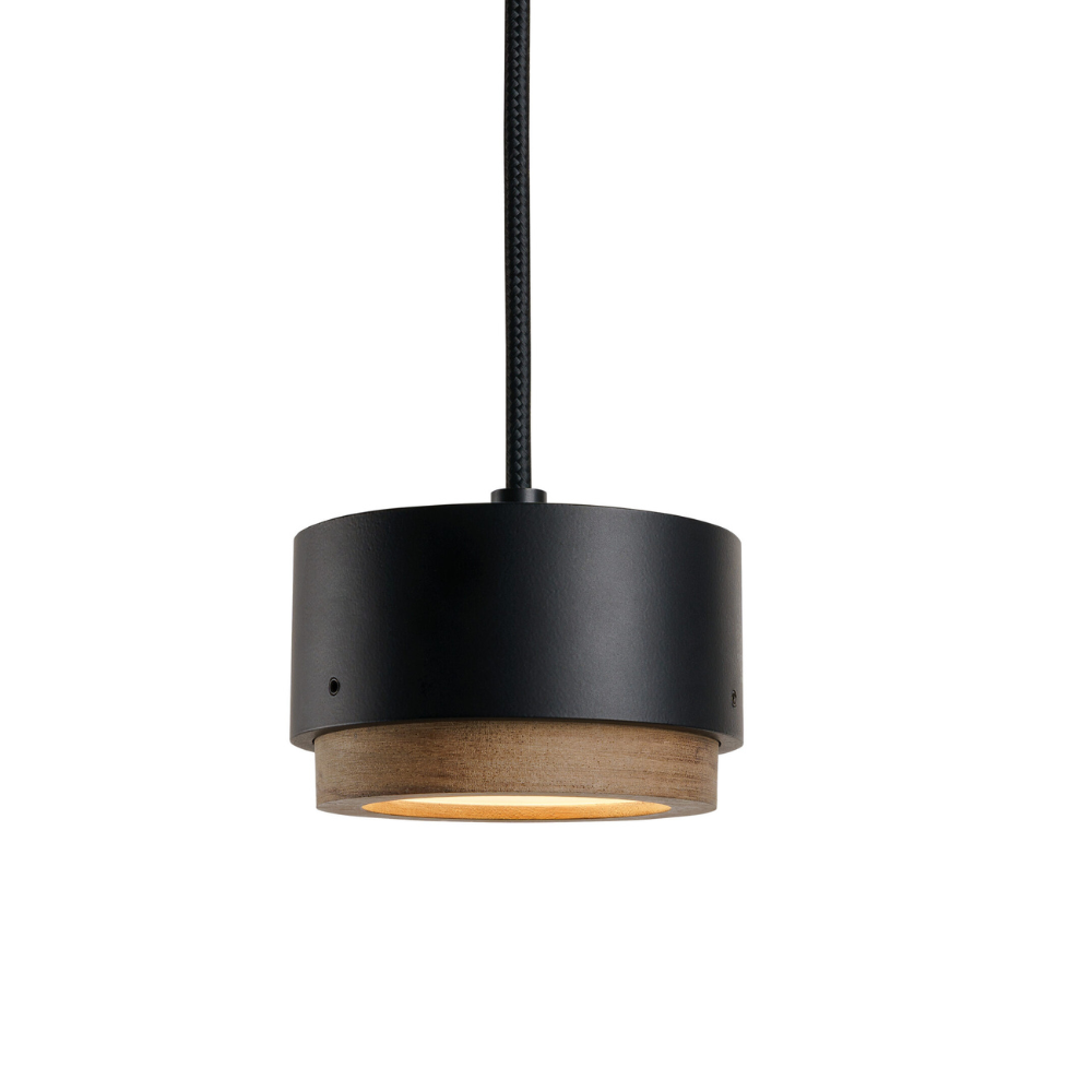 Lampa wisząca JUBI aluminium z drewnem orzechowym