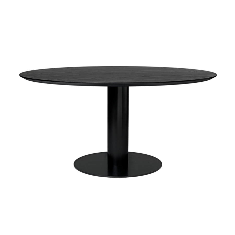 Round table 2.0 black ash wood with black base