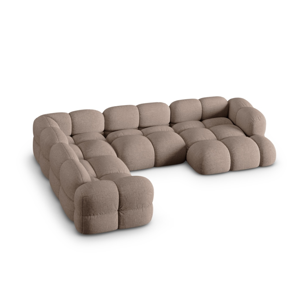 Left-facing U-shaped corner sofa LORETTO cappuccino