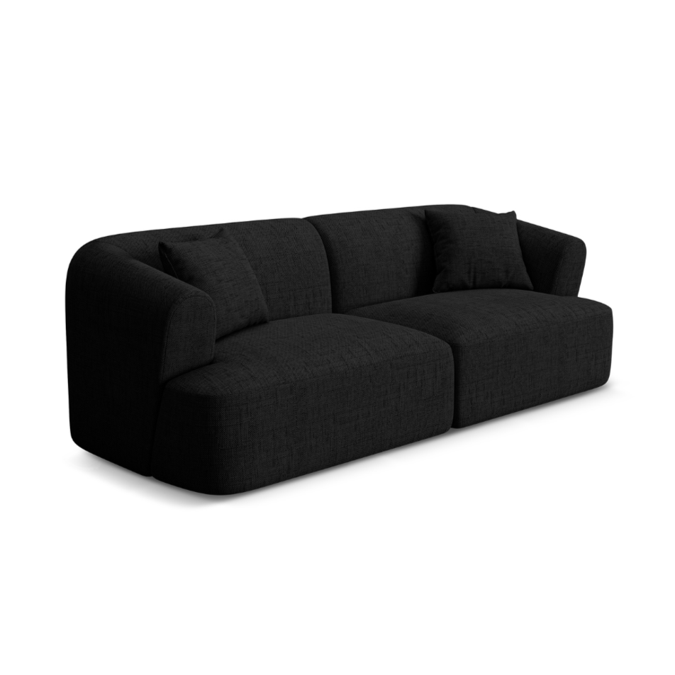 Sofa 3-Sitzer CAMPI schwarzer Chenille