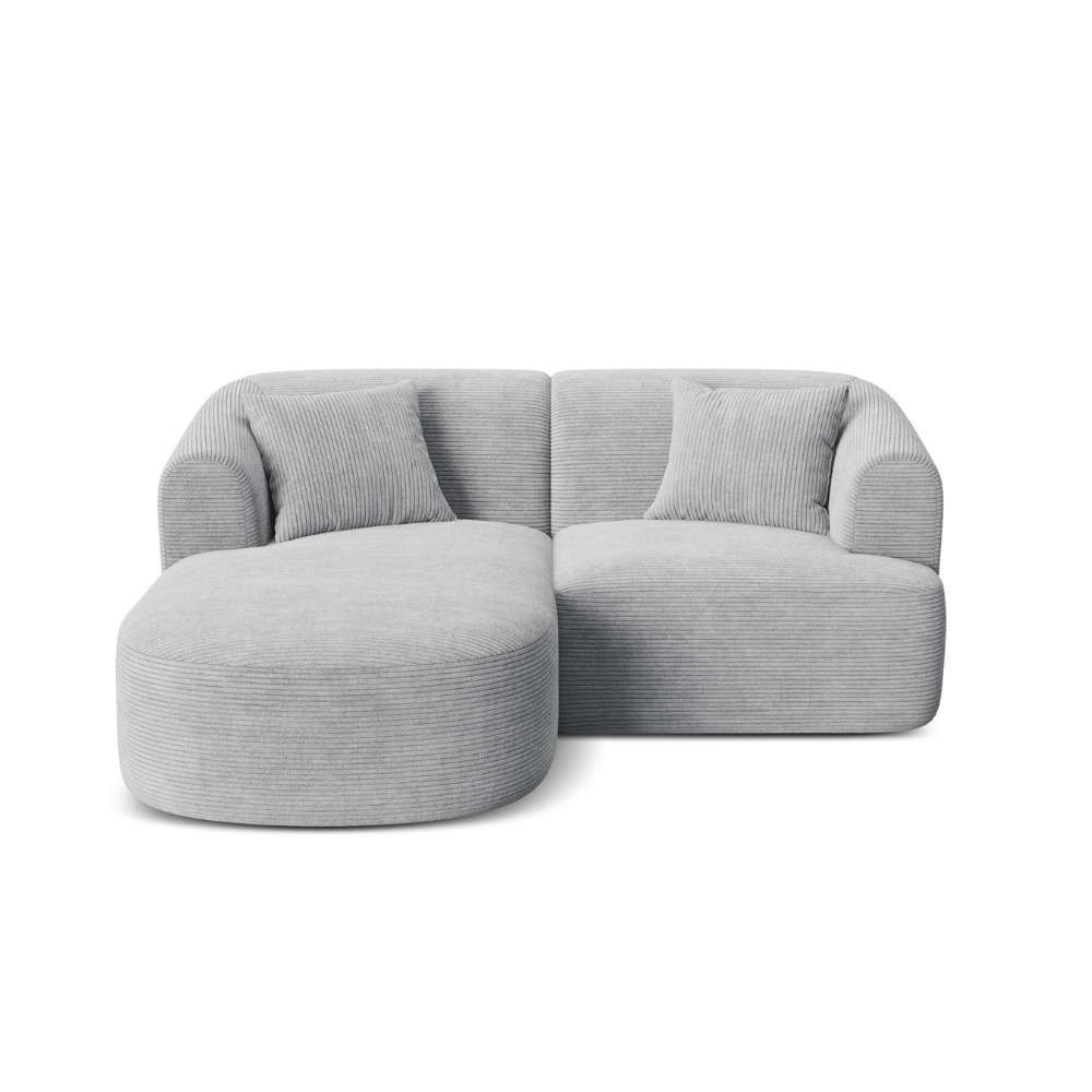 Left-sided 3-seater sofa CAMPI light gray corduroy