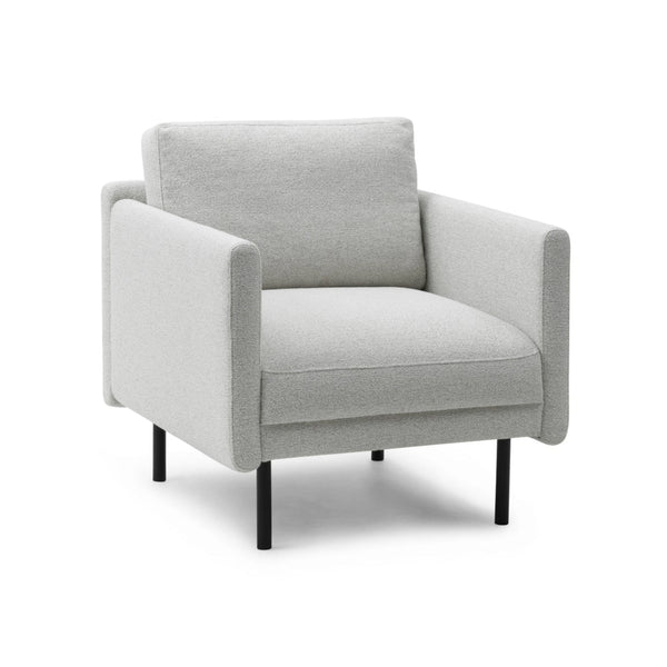 White rar armchair with a black base