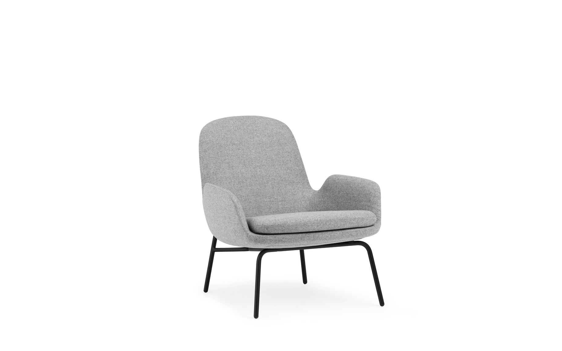 Upholstered armchair era low black base