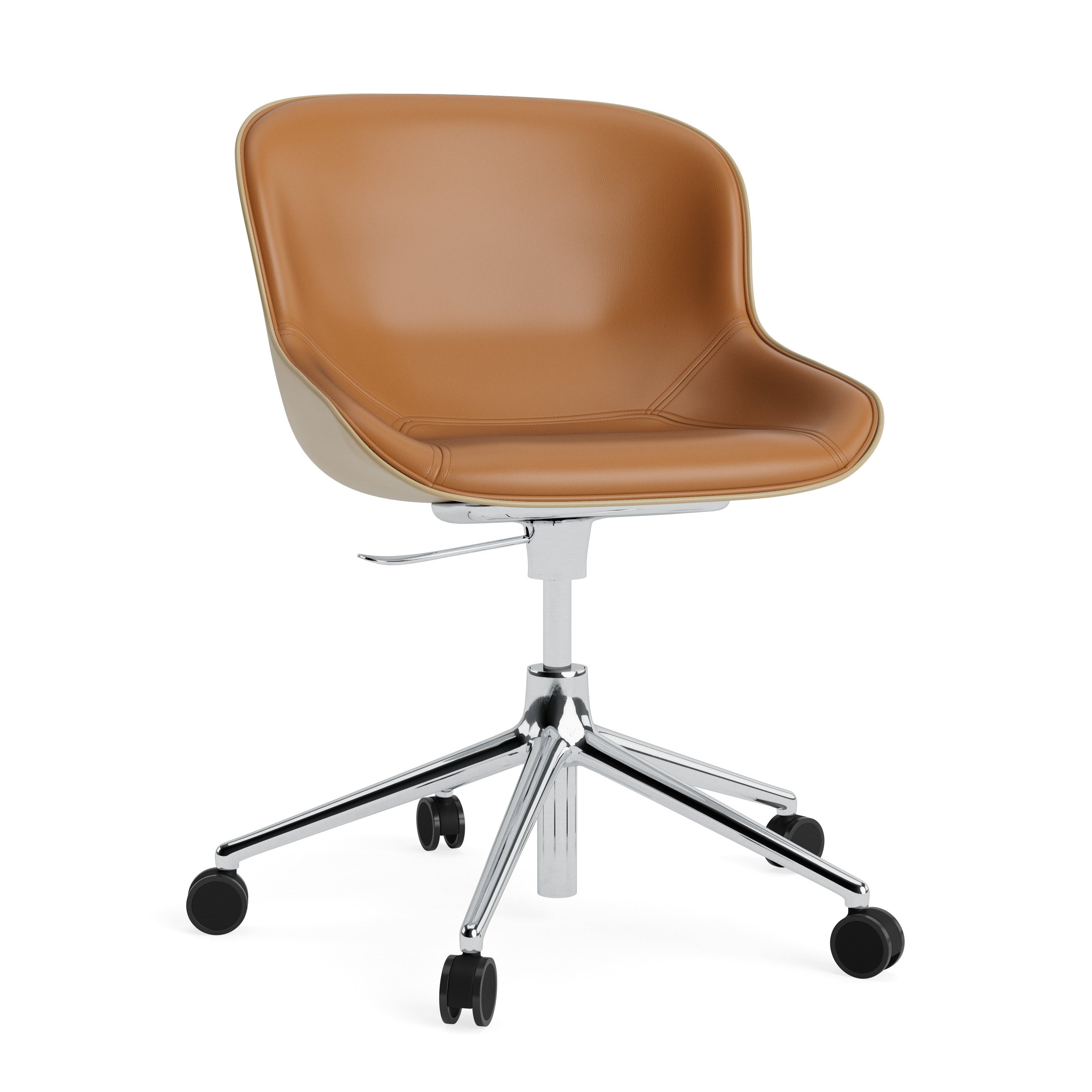 Upholstered office chair HYG 5W sandy with an aluminum base