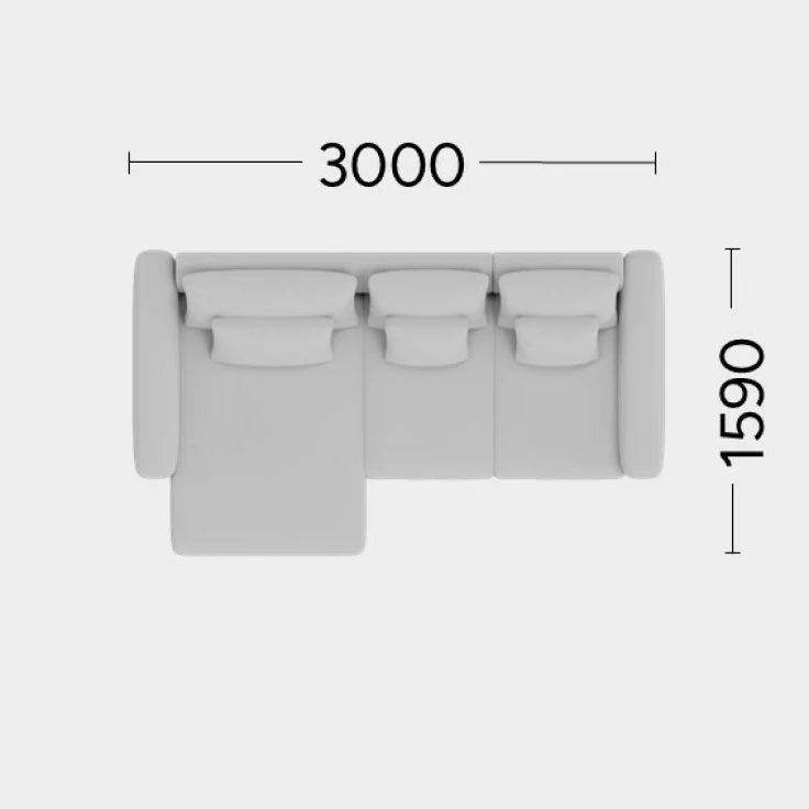 Left-sided modular corner sofa NOOR customizable