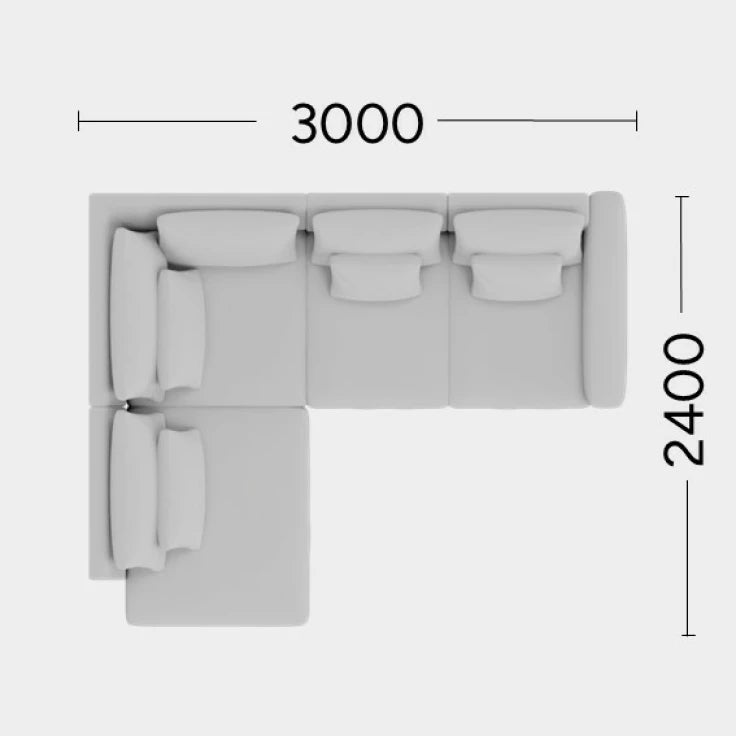 Left-sided modular corner sofa NOOR customizable