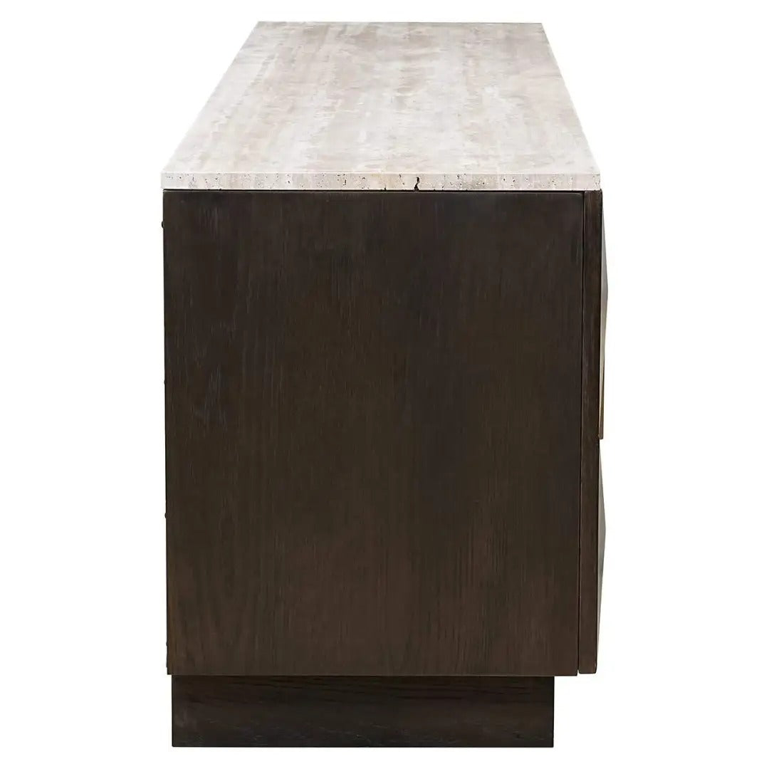 CLAREMONT TV cabinet brown with beige top