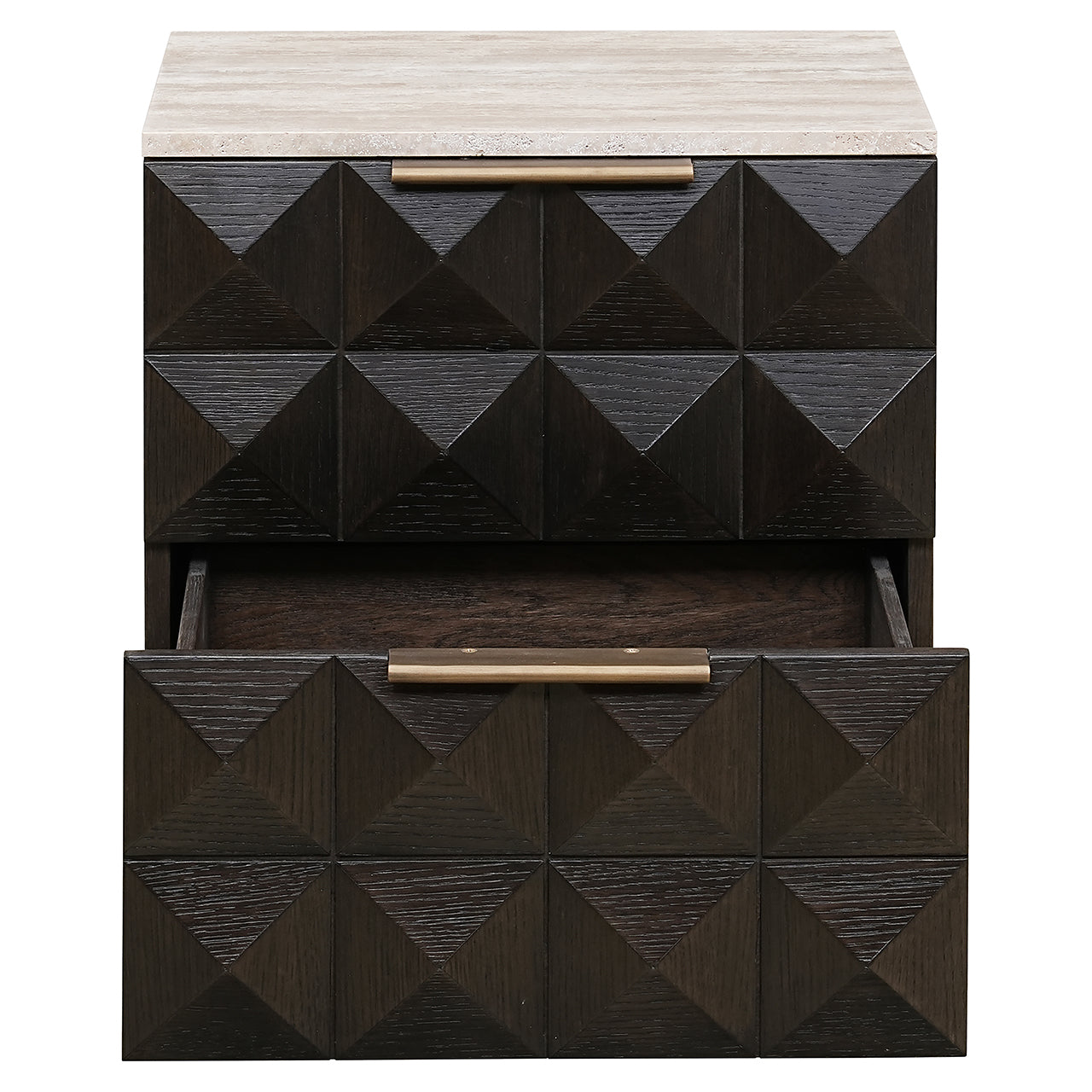 CLAREMONT nightstand brown with beige top