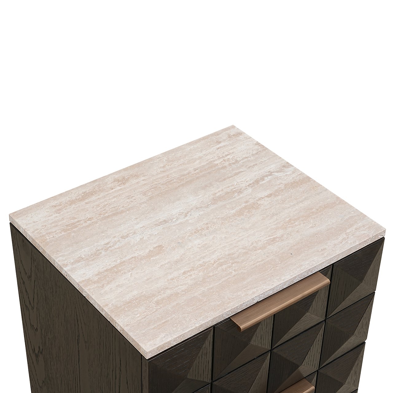 CLAREMONT nightstand brown with beige top