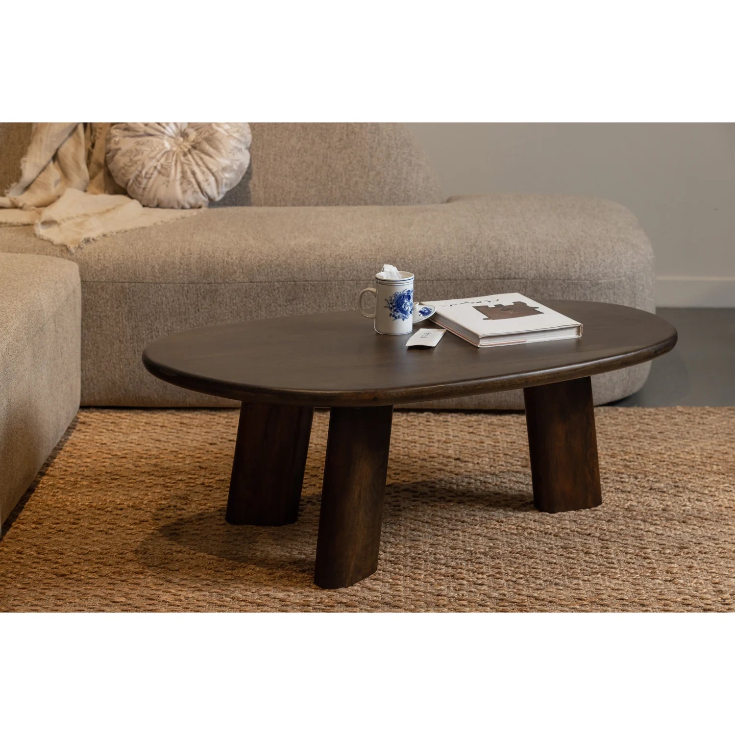 Rundem Couchtisch Mango Holz