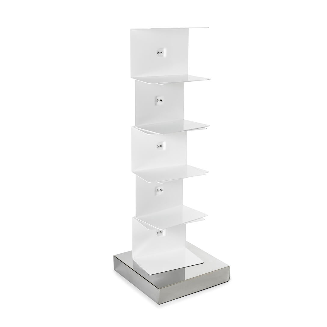 PTOLOMEO ORIGINAL white shelf with a steel base