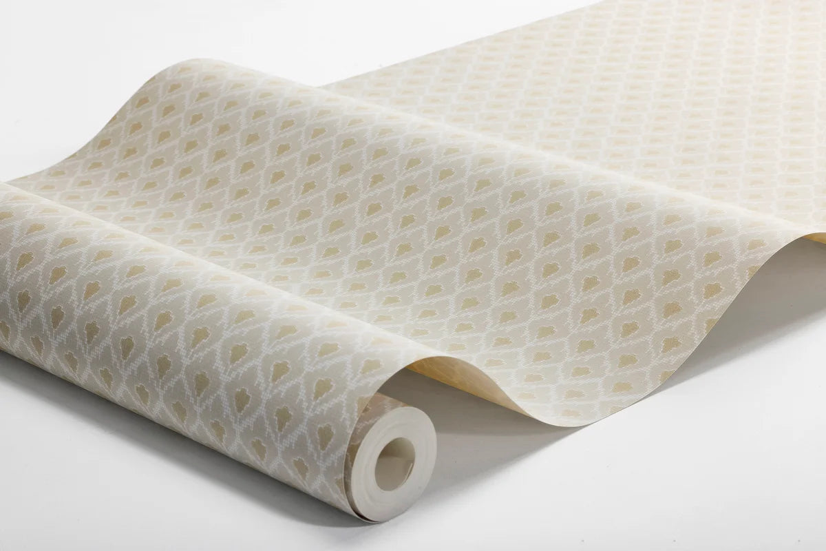 Non-woven paper wallpaper with geometric pattern SVEA beige