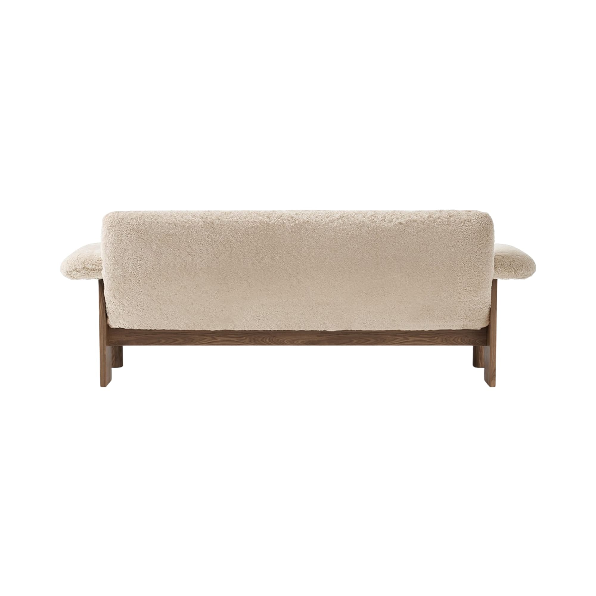 Sofa BRASILIA Schafsleder mit Nussbaumfuß [Julia]