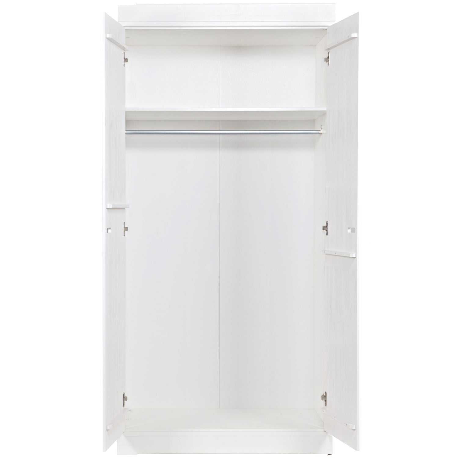 Schließen Sie die weiße 2-türige Garderobe an