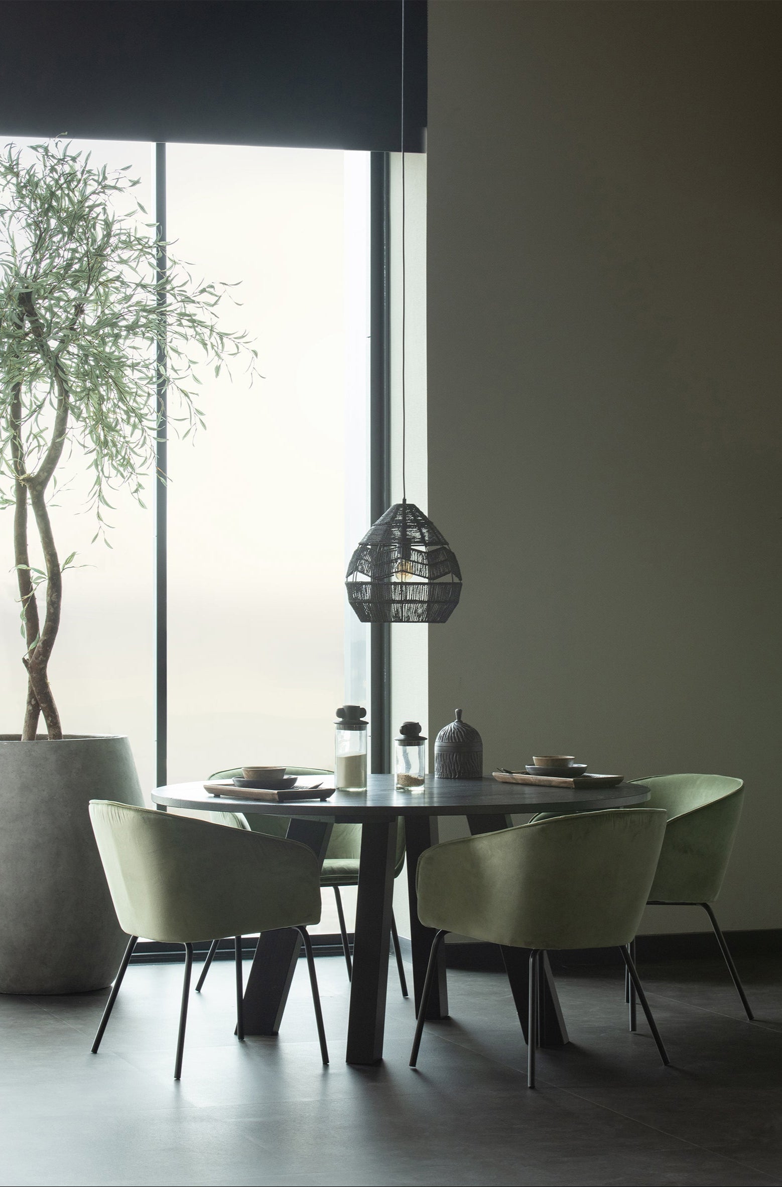 Rhonda round table black oak wood