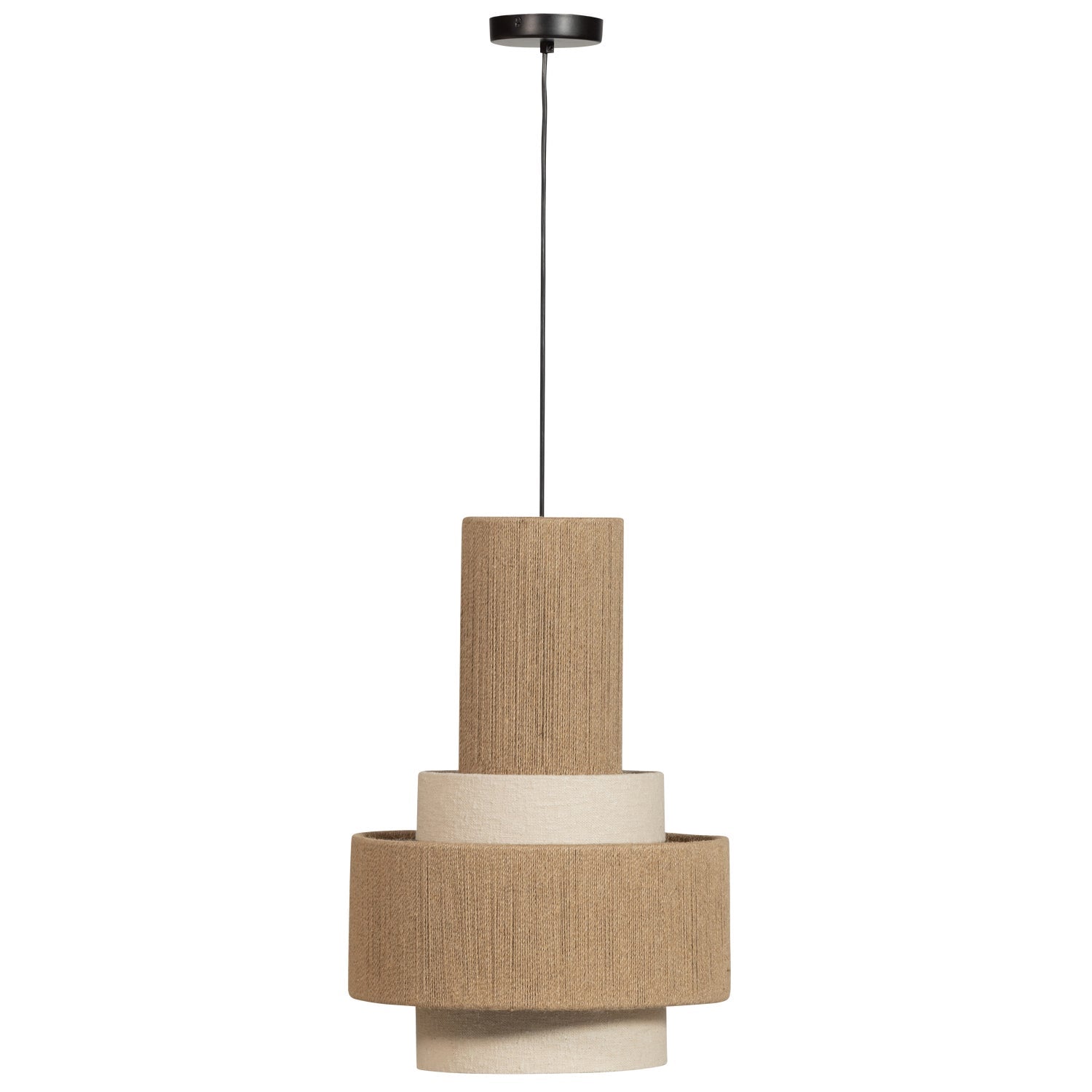 Peeling Lamp Pelle Beige Seil