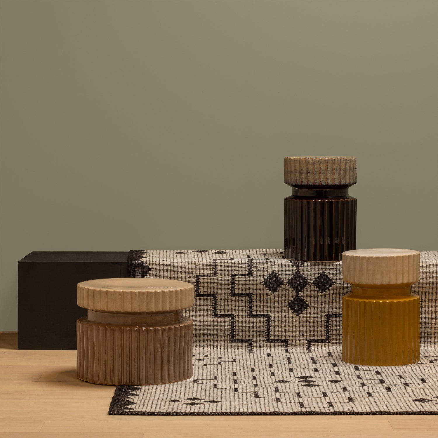 Geer Beige table with yellow