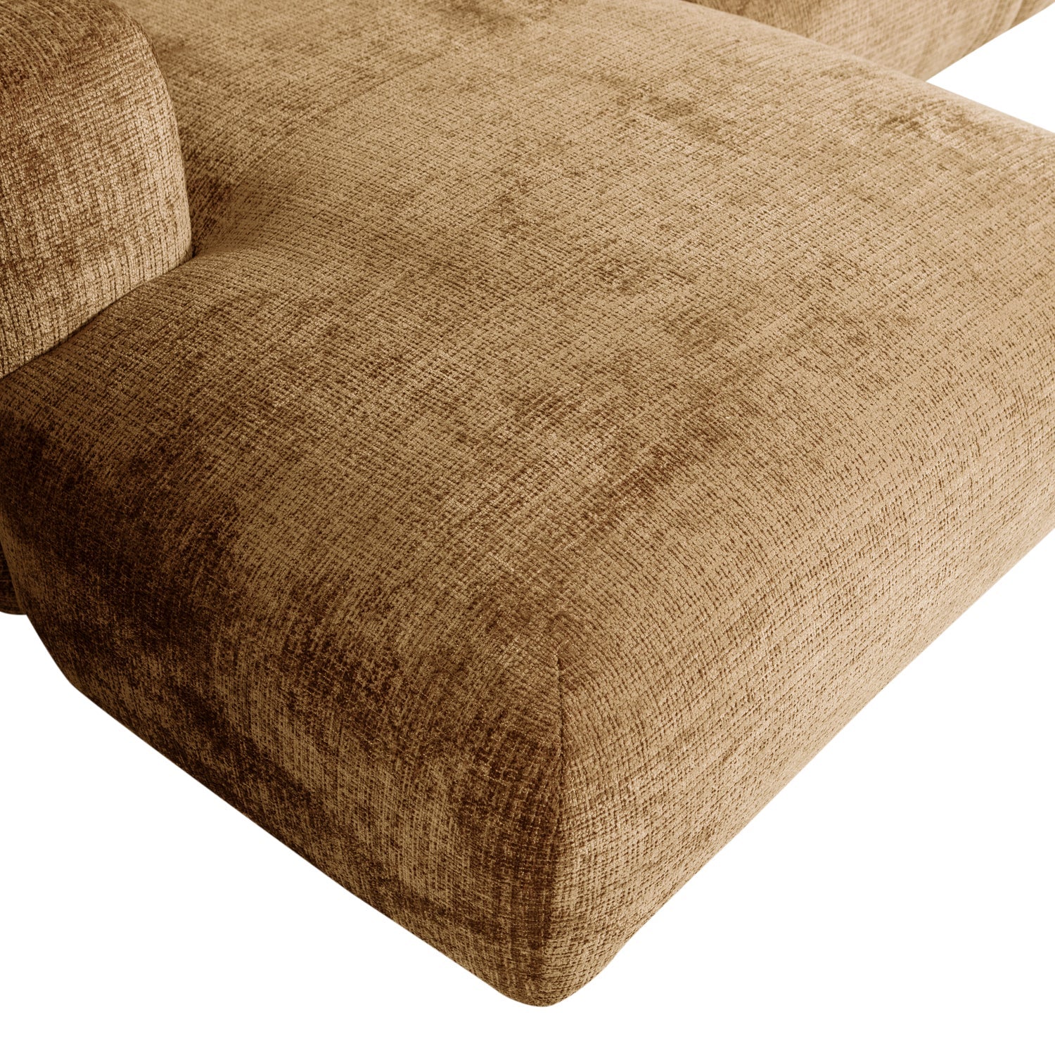 Modularer linksseitiger Ecksofa CLOUD in Honigfarbe