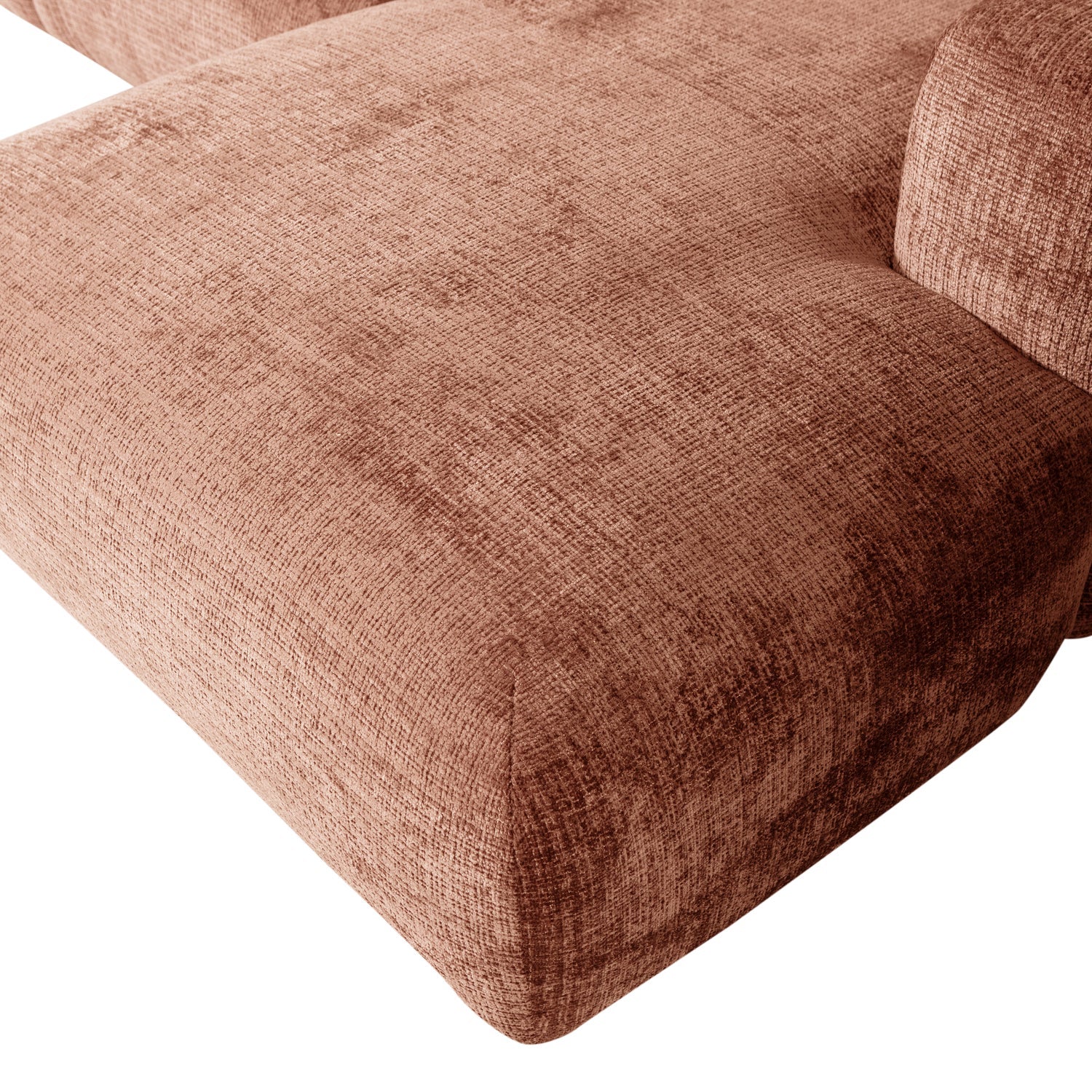 Modularer rechteckiger CLOUD Ecksofa in Terrakotta