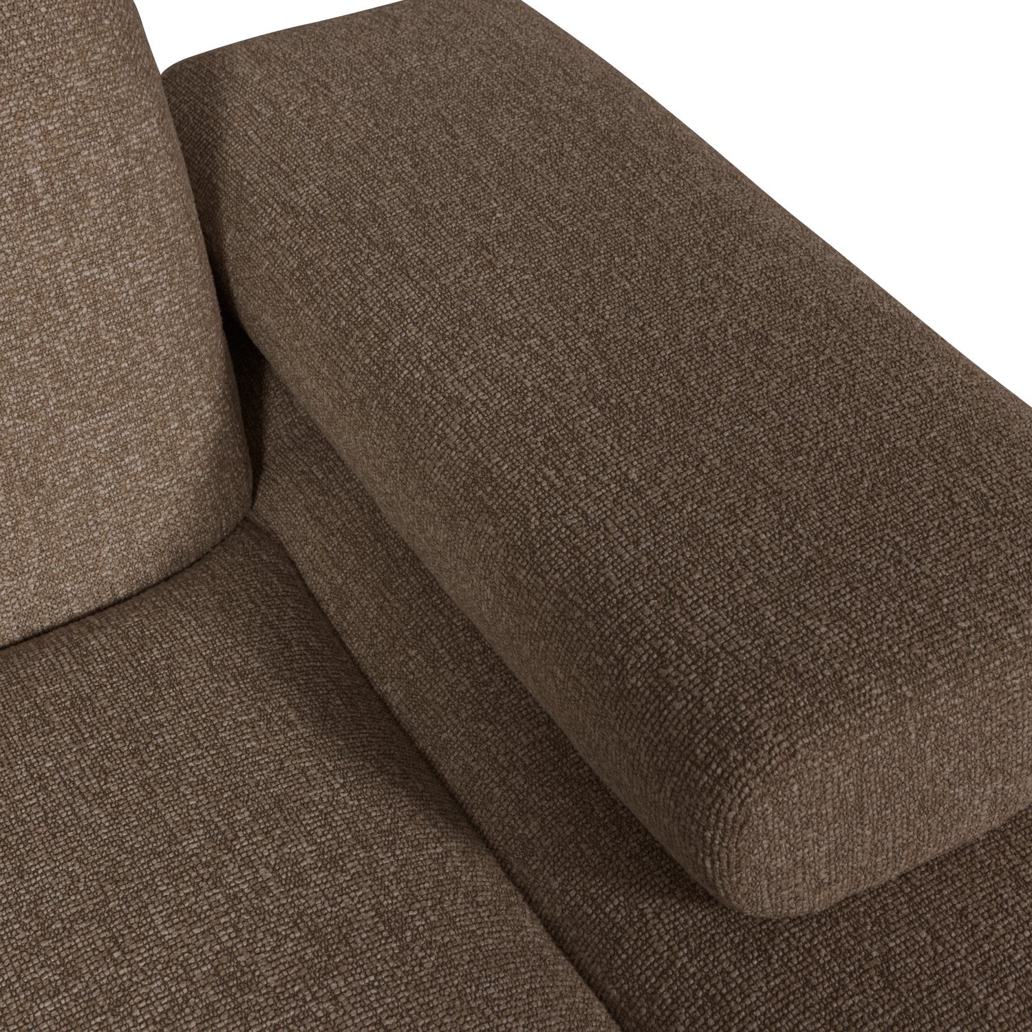 MOJO modular sofa - right-facing chaise longue in dark brown bouclé