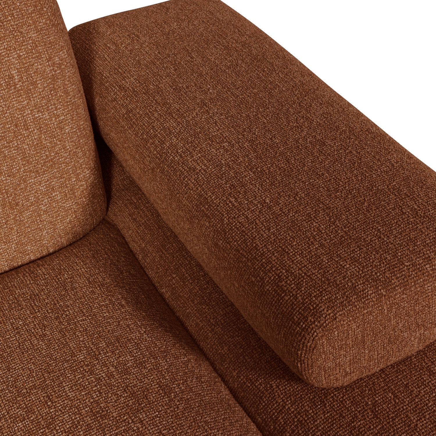 MOJO modular sofa - right-facing brown bouclé chaise longue
