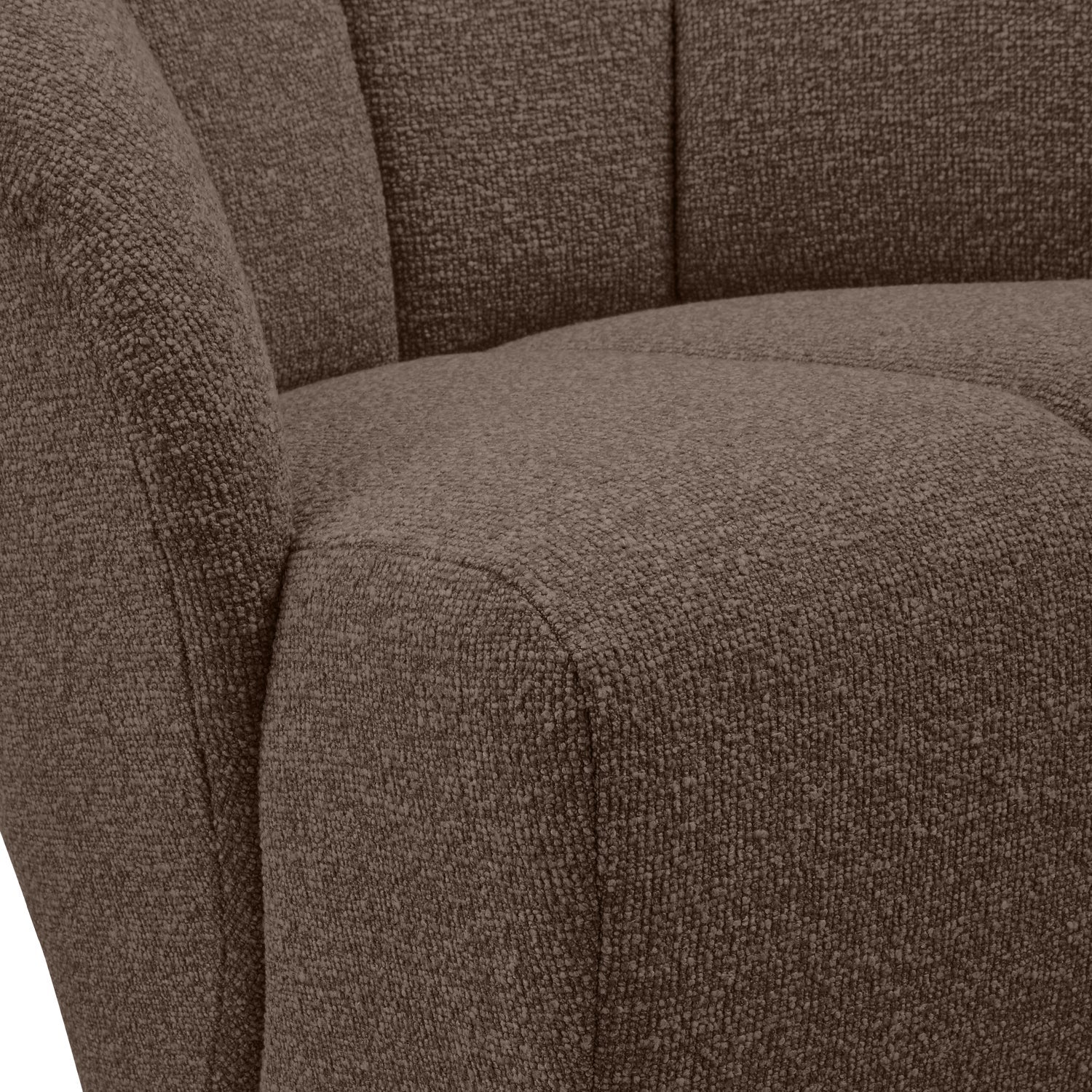 MOJO dark brown bouclé swivel armchair