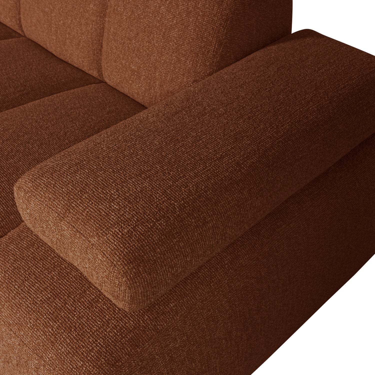 Left-facing modular corner sofa MOJO in brown bouclé