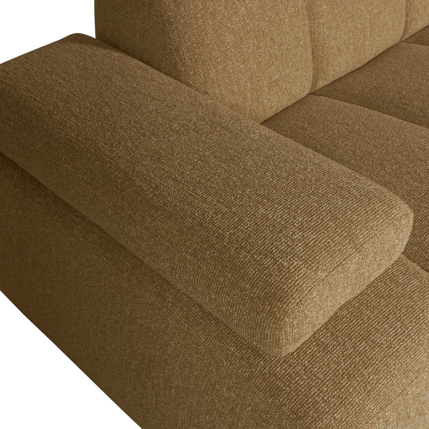 Right-facing modular corner sofa MOJO in dark honey bouclé