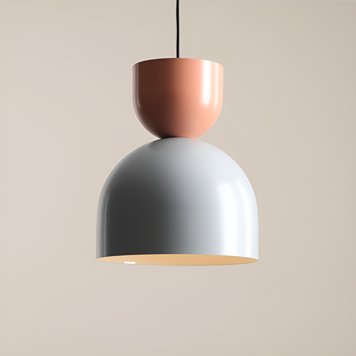 Coral hanging lamp with gray