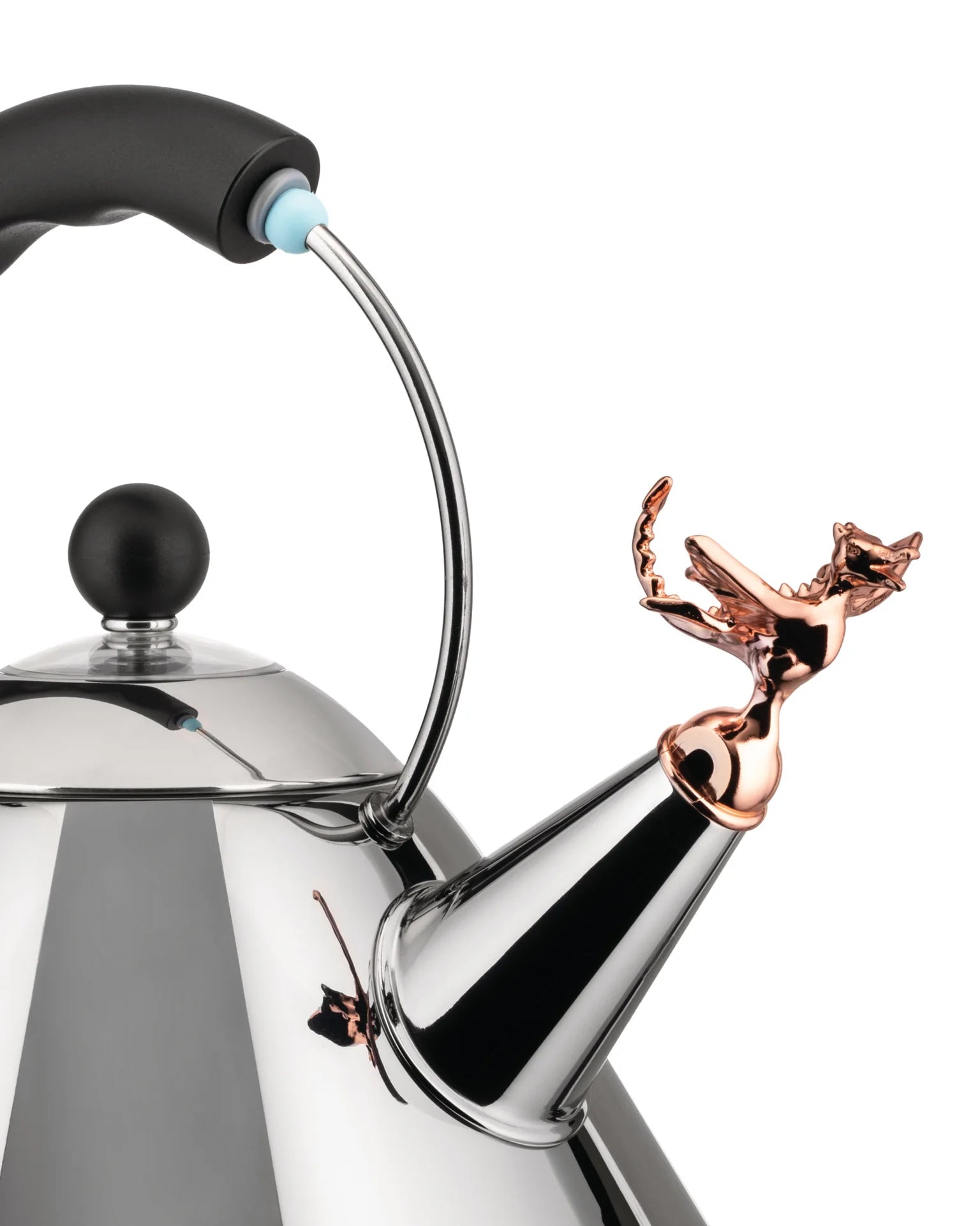 Tea Rex Silber -Schwarz -Induktionskessel mit Schwarz