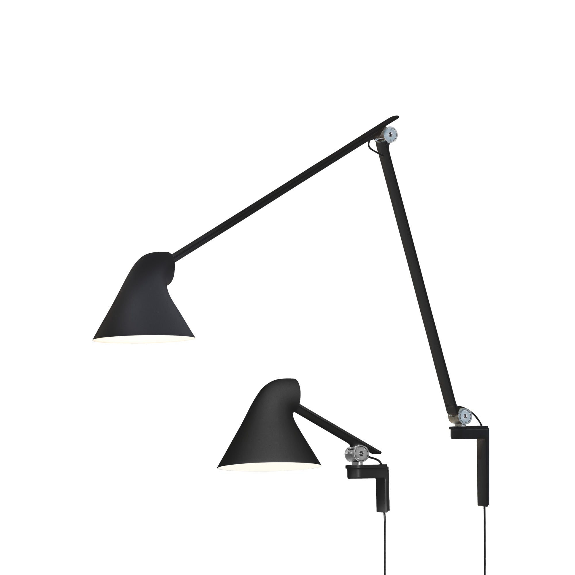 Adjustable wall lamp with arm NJP black
