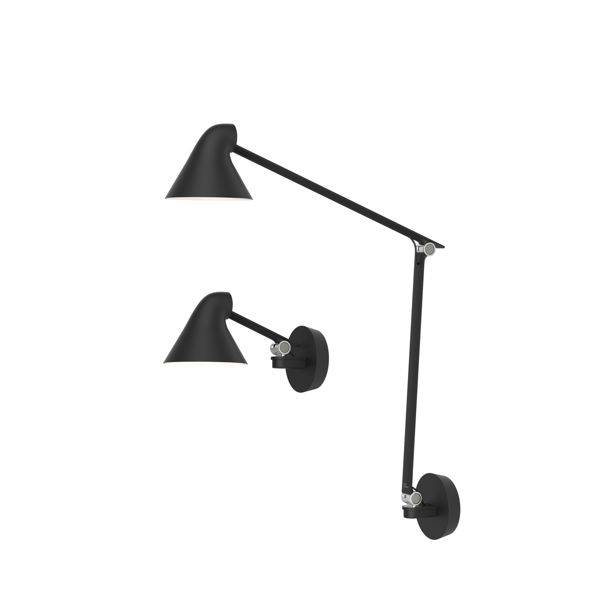 Adjustable wall lamp with arm NJP black