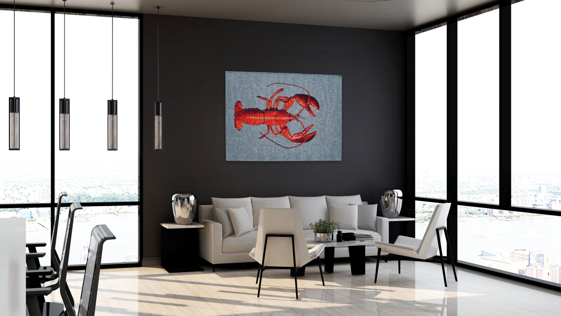 Pop lobster rug Steam Red red