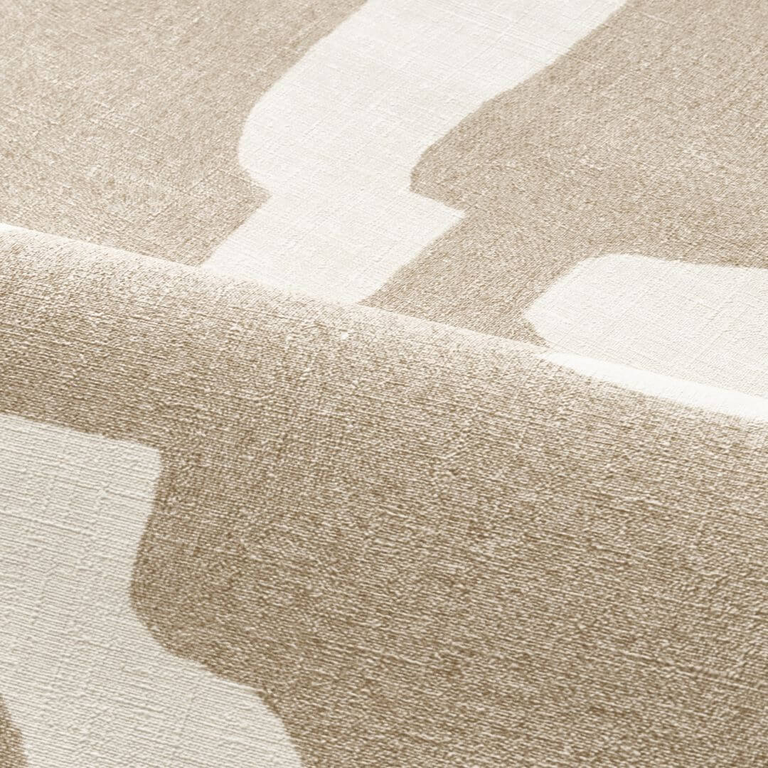 Wallpaper in organic shapes SERAN - RAYON DE LUNE beige