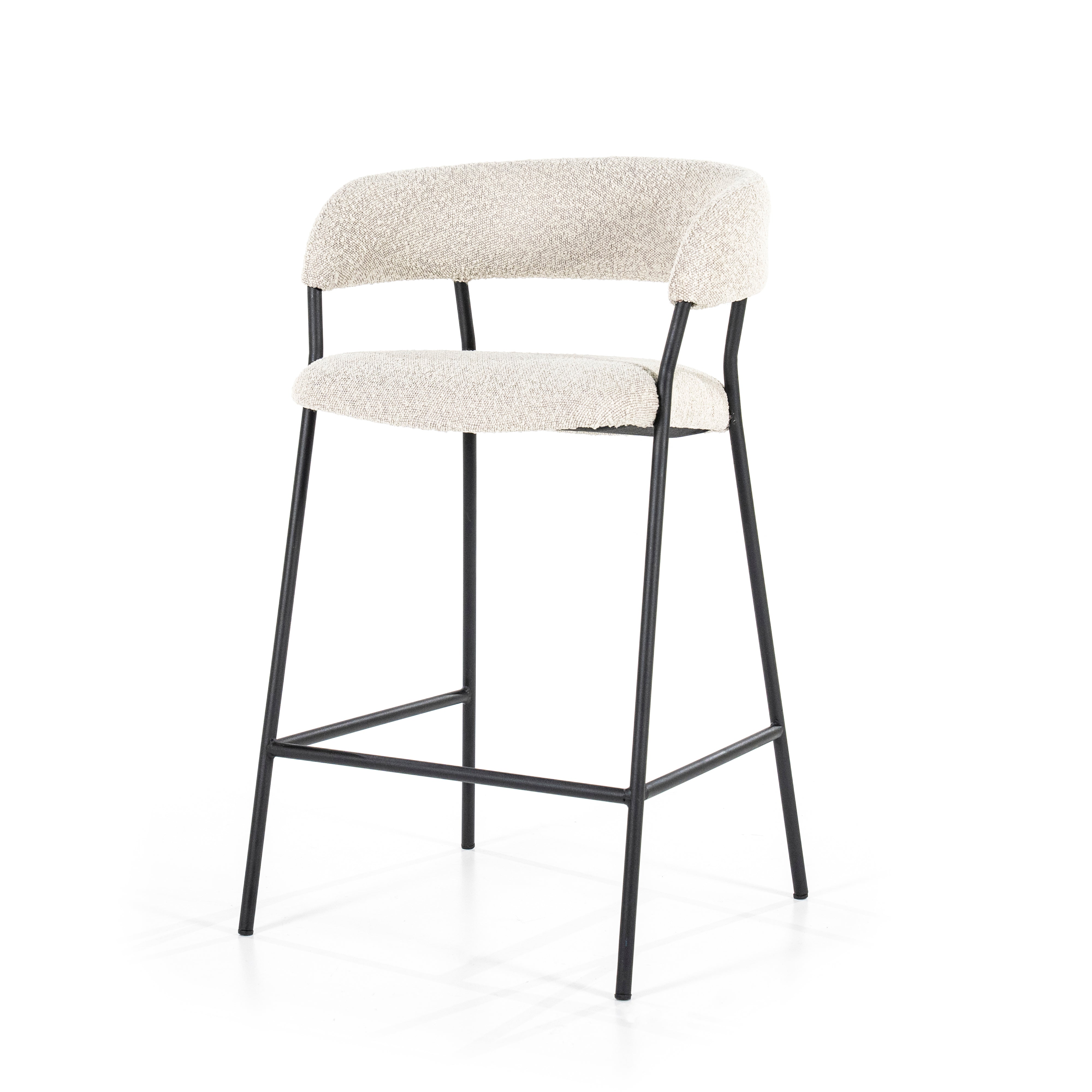 Beige LUKA Stool with Black Base