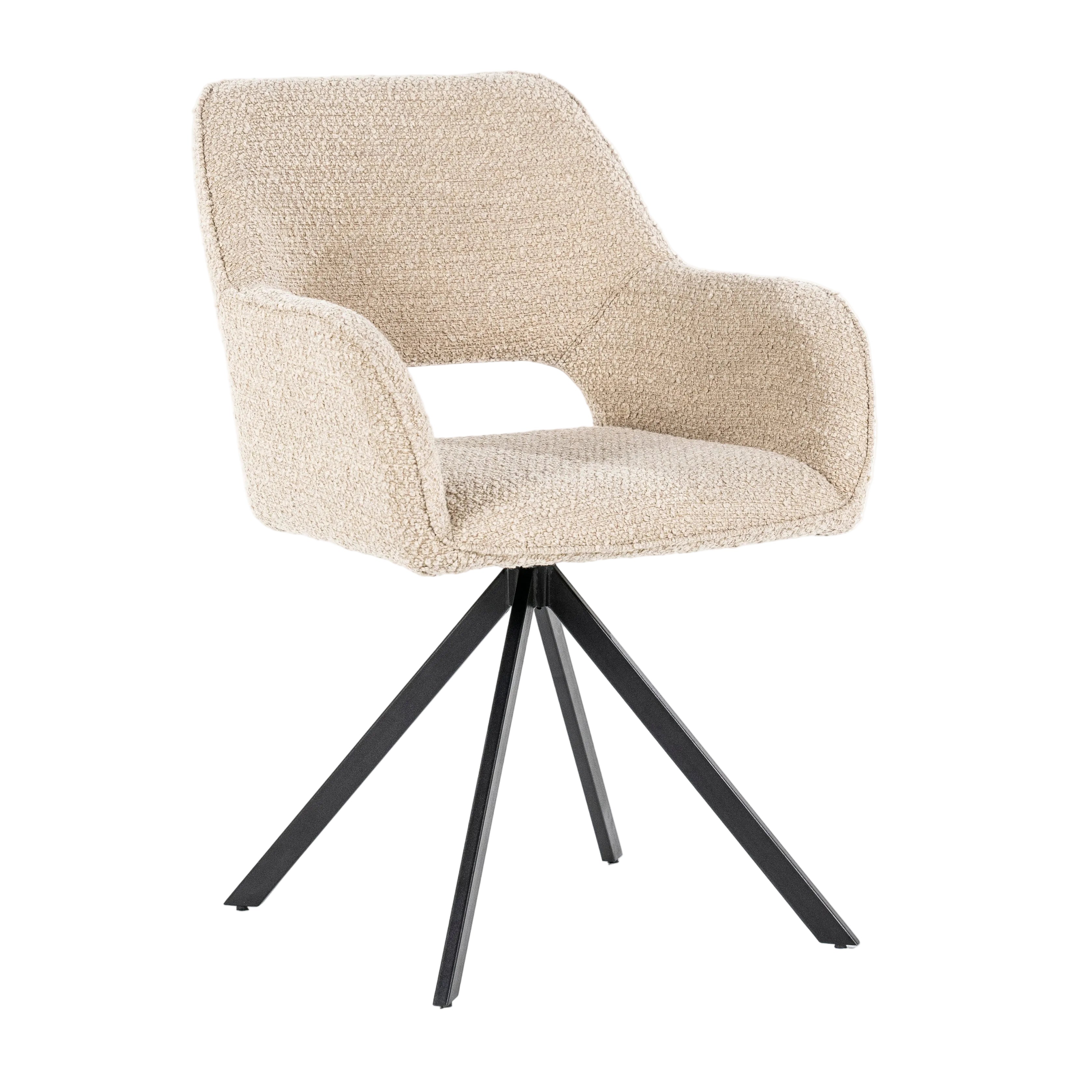 FABIO Chair in Sand with Black Base