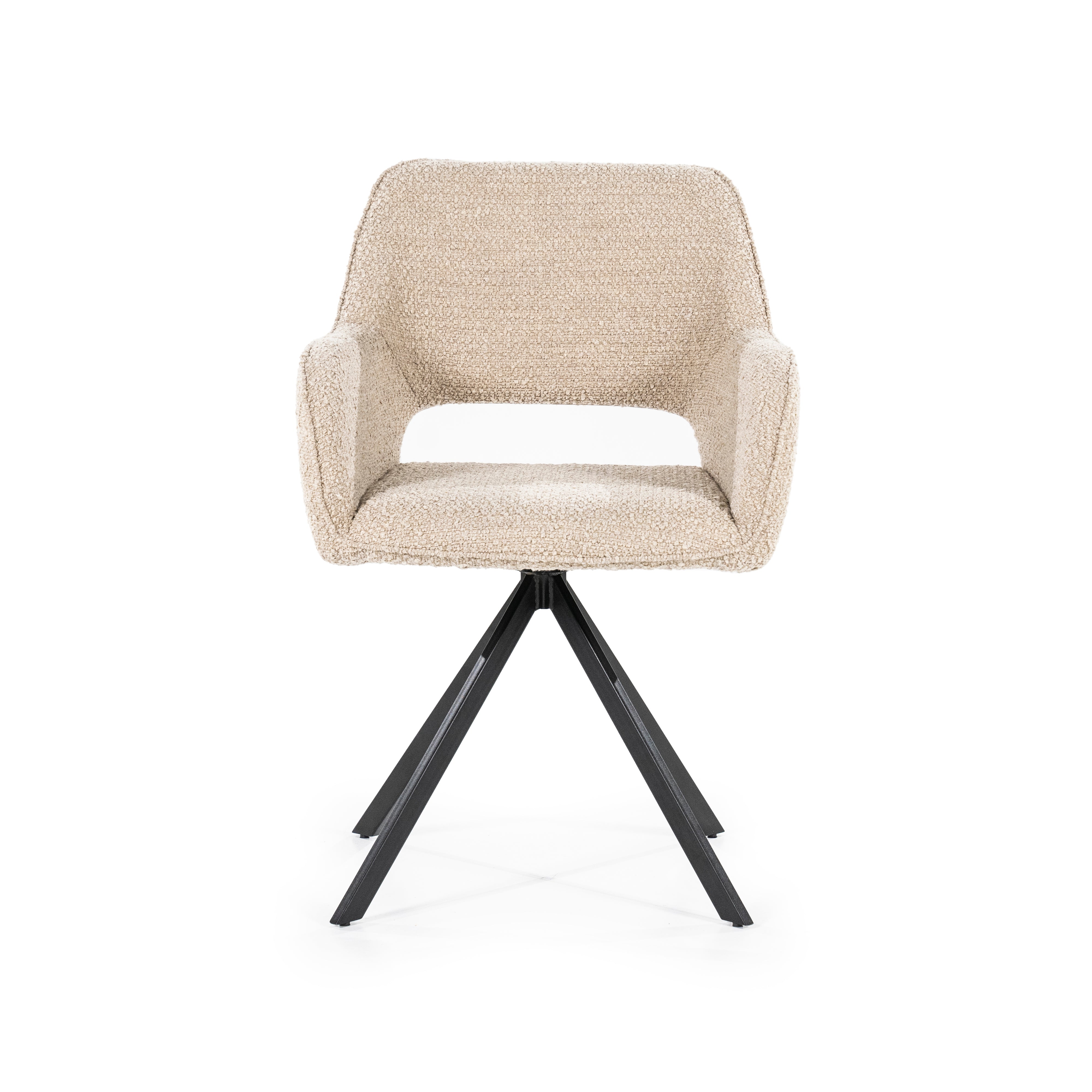 FABIO Chair in Sand with Black Base