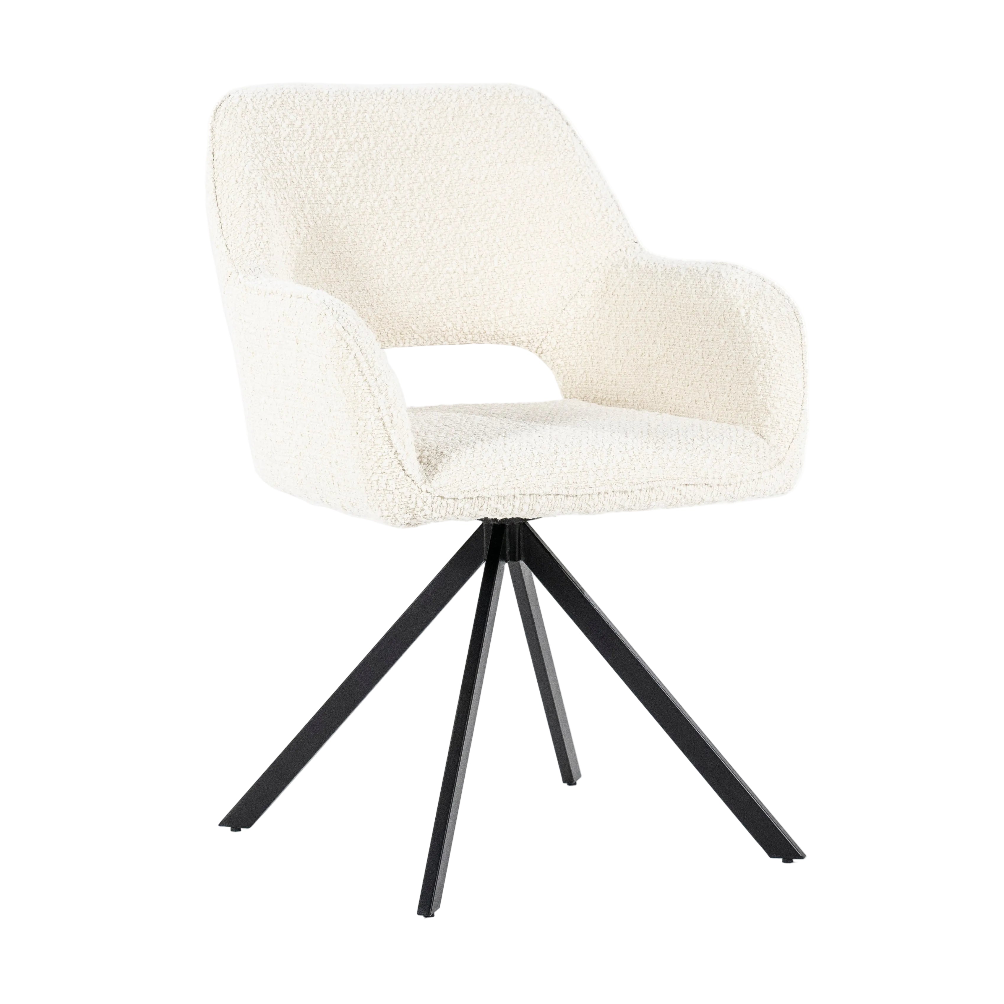 FABIO Chair Beige with Black Base