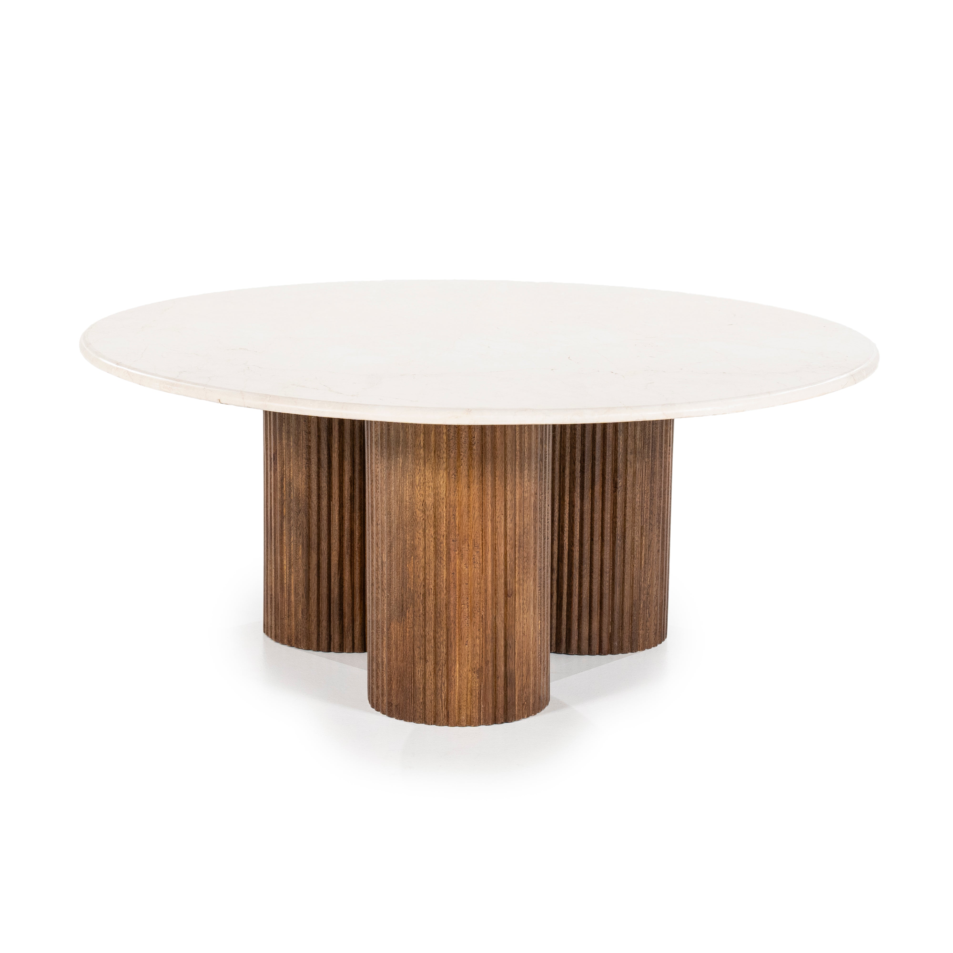 XAVI coffee table made of mango wood with a marble top