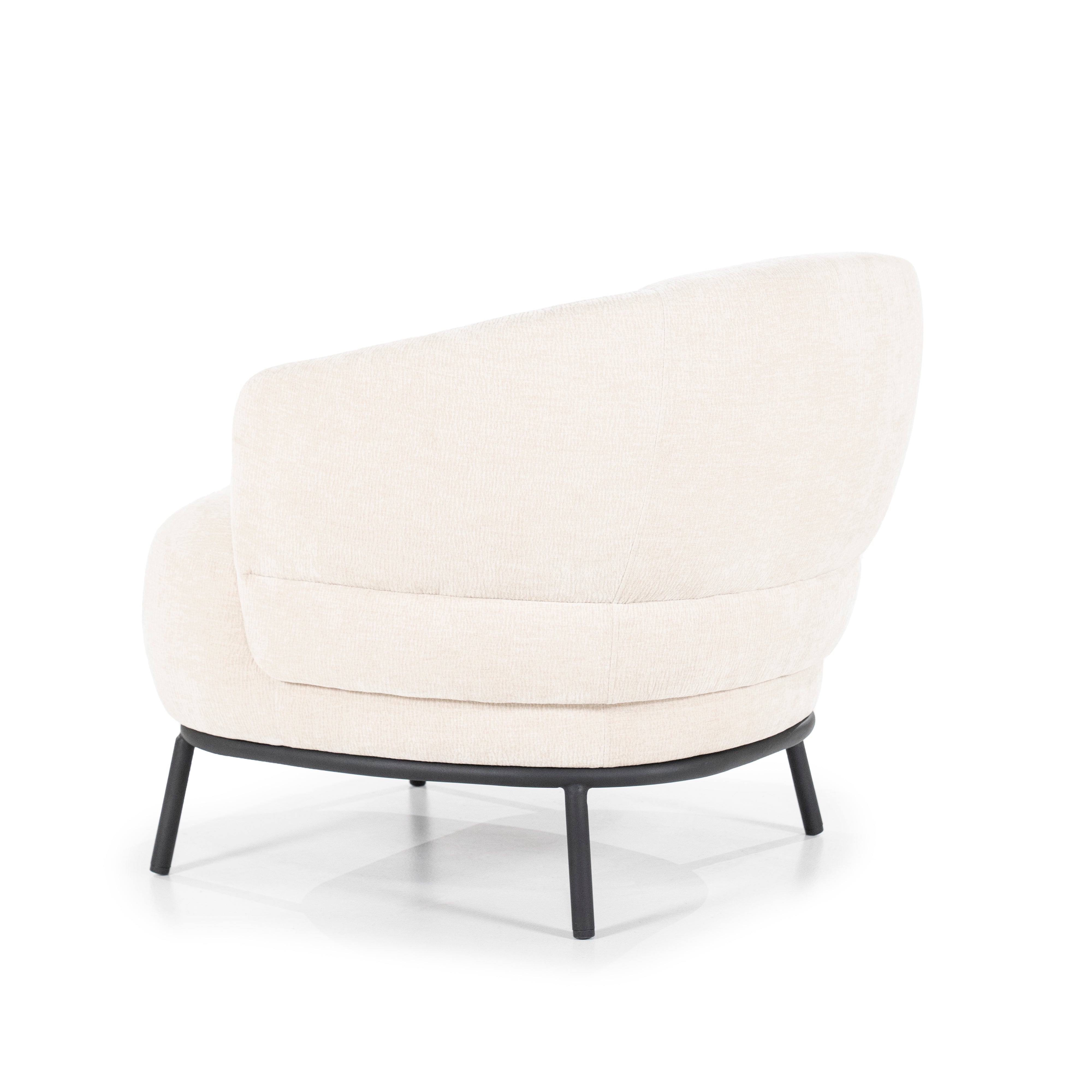 DAVID armchair in light beige with a black base