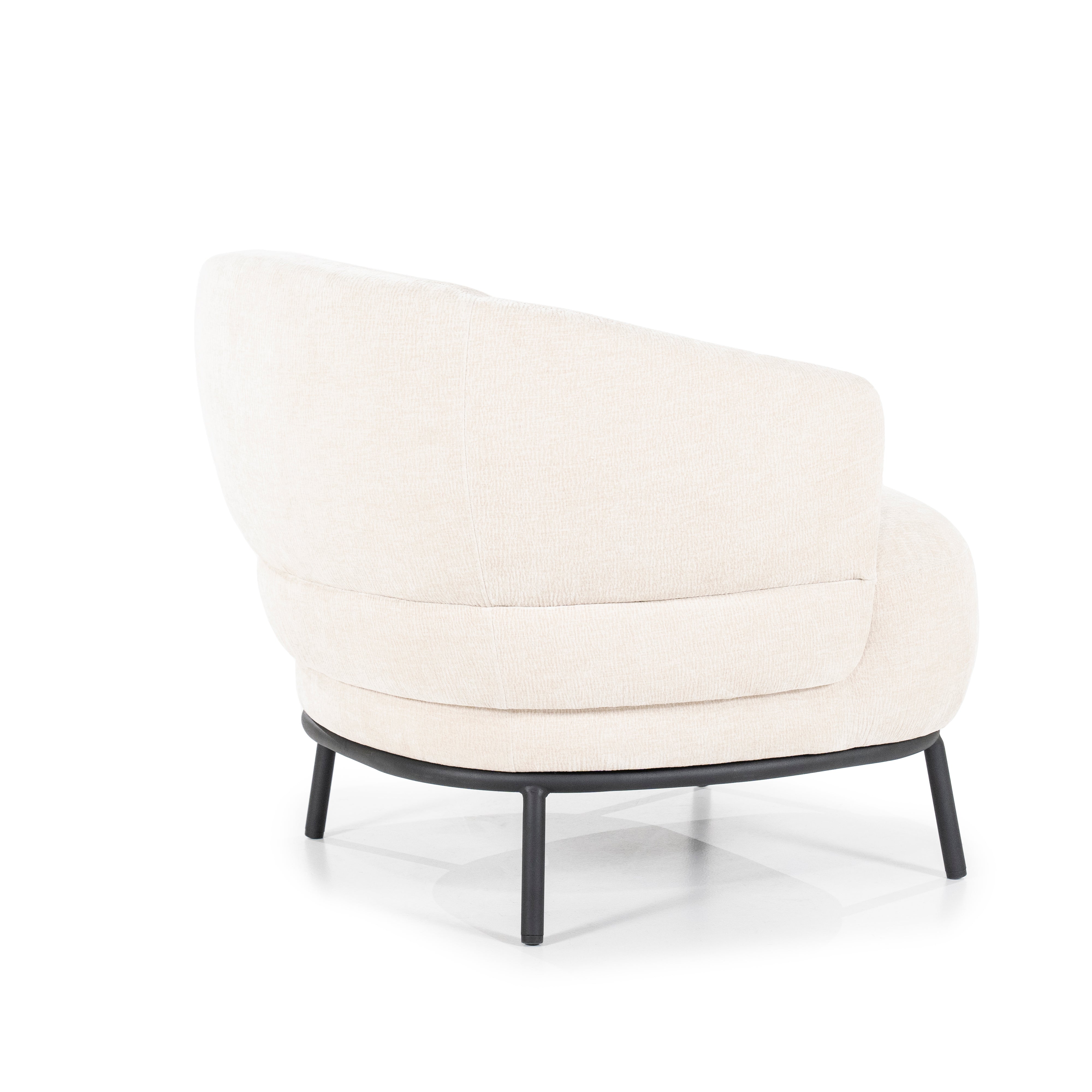 DAVID armchair in light beige with a black base