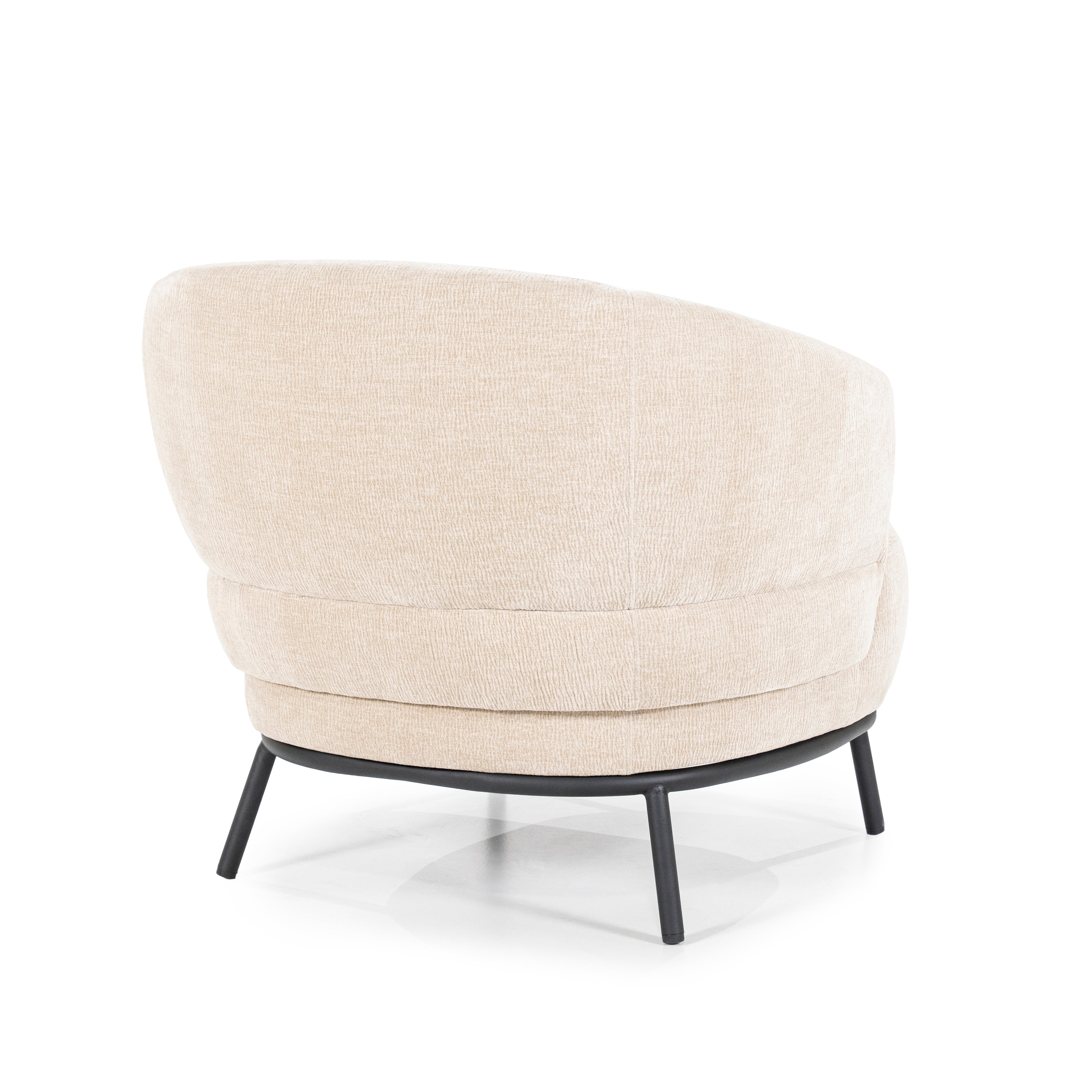 DAVID beige armchair with black base