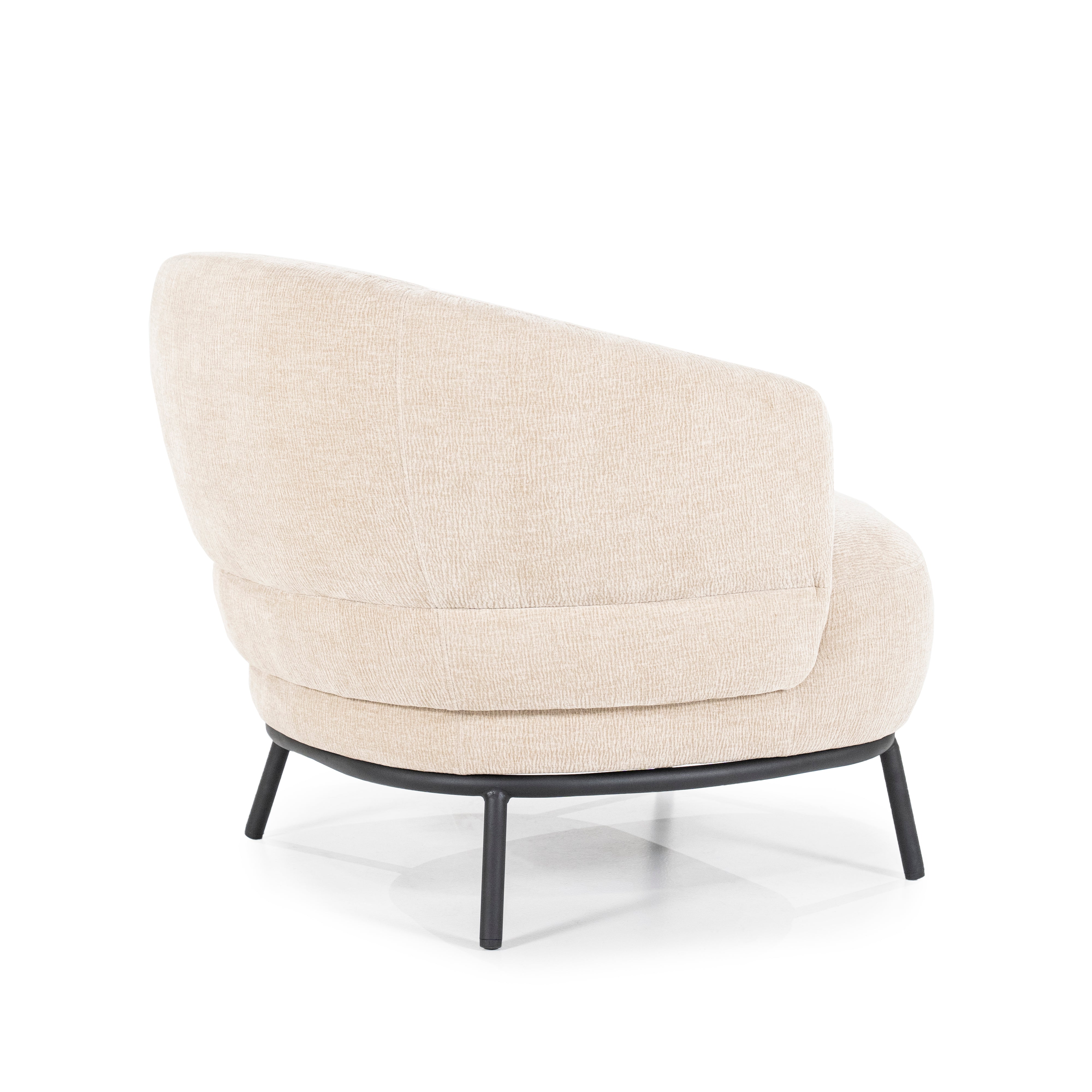 DAVID beige armchair with black base