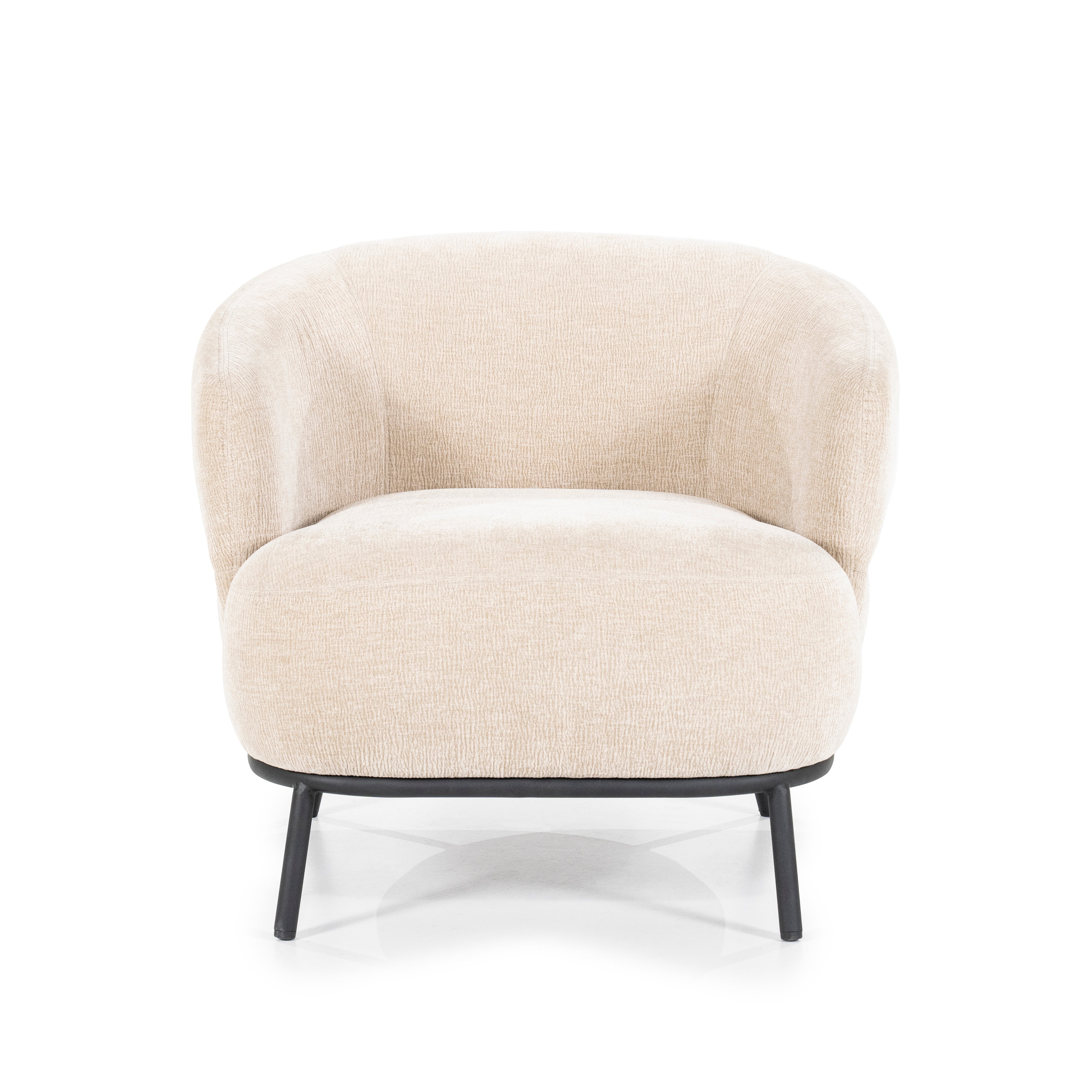 DAVID beige armchair with black base